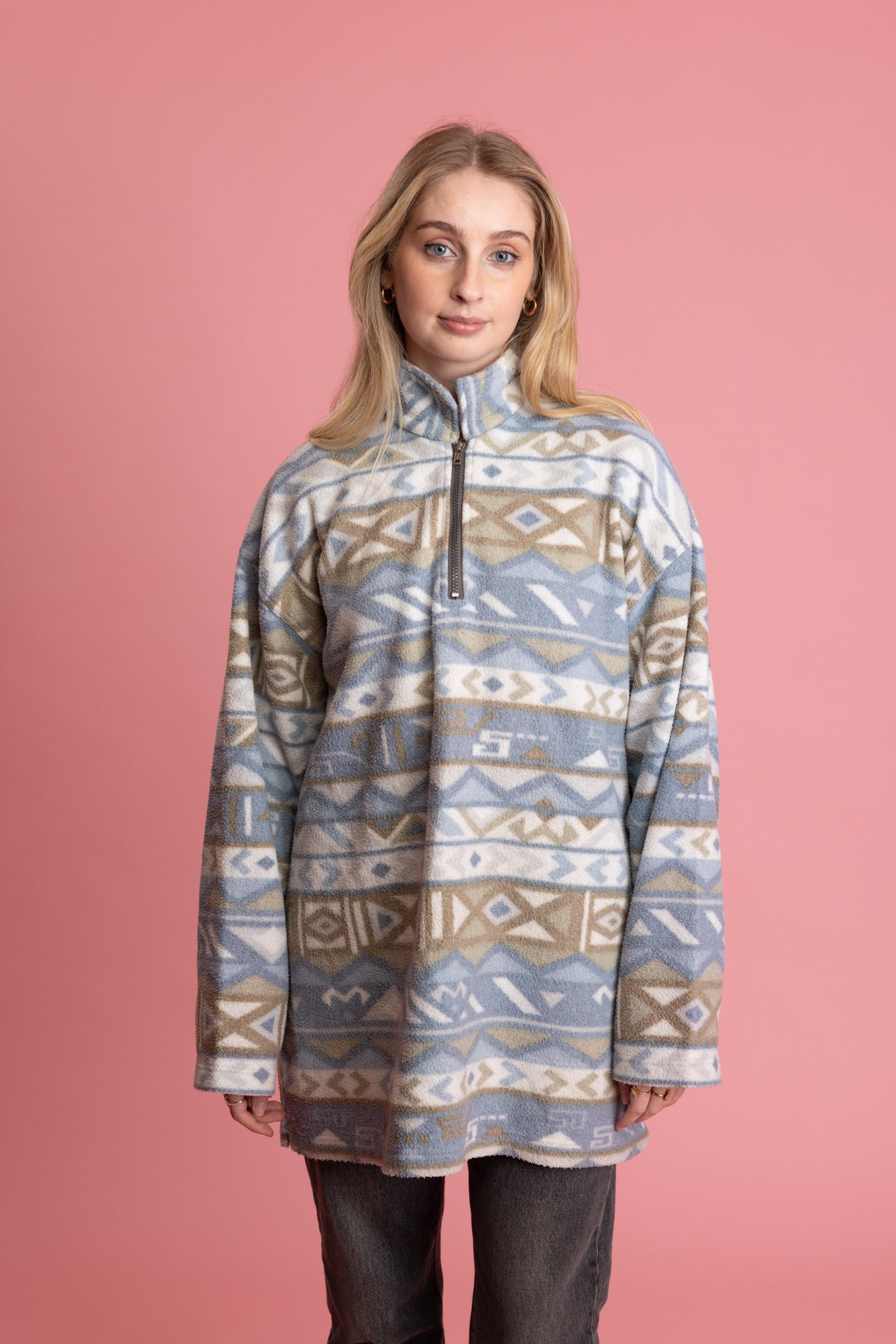 90's Pastel Aztec Fleece XL
