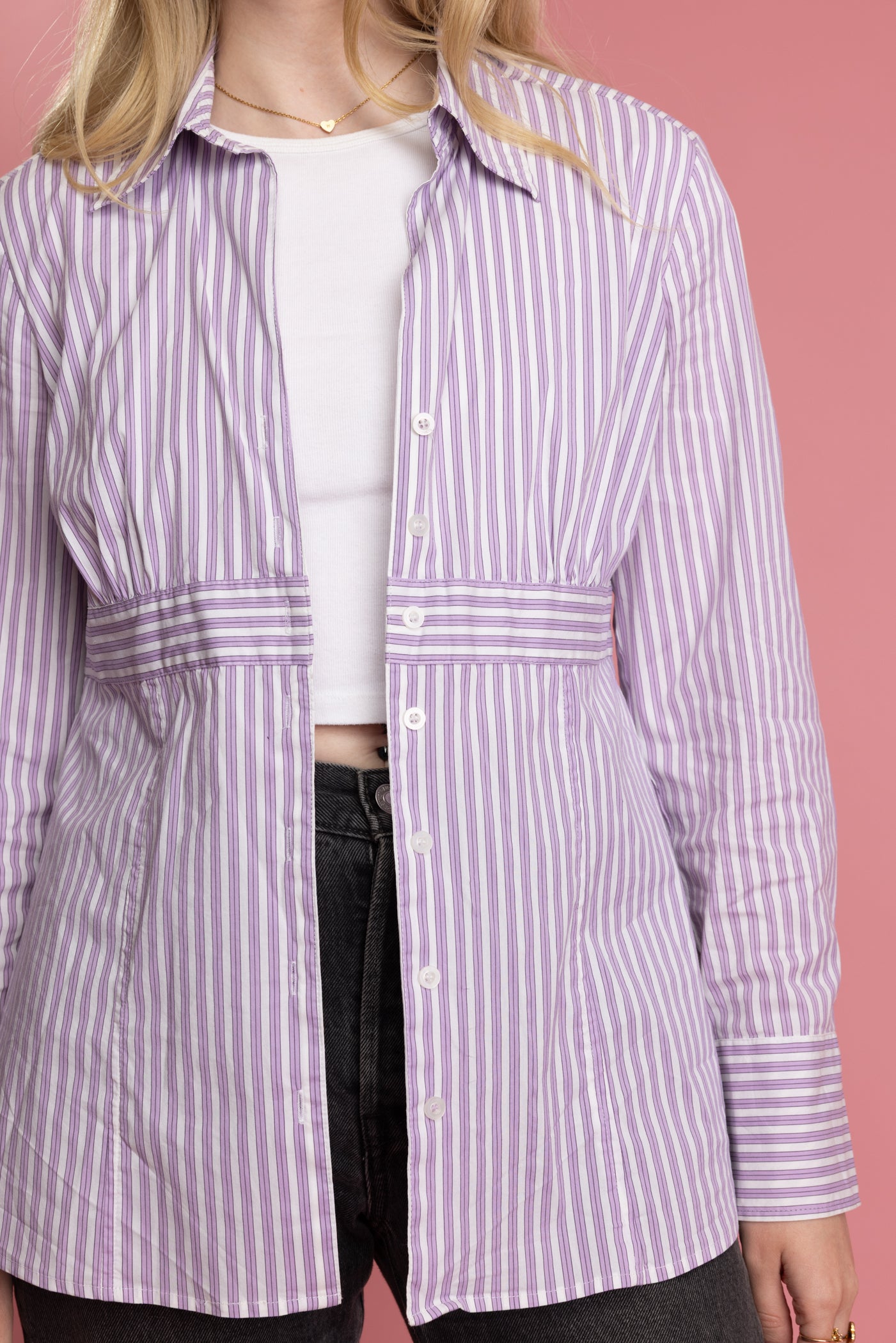 00's Striped Lilac Shirt S/M