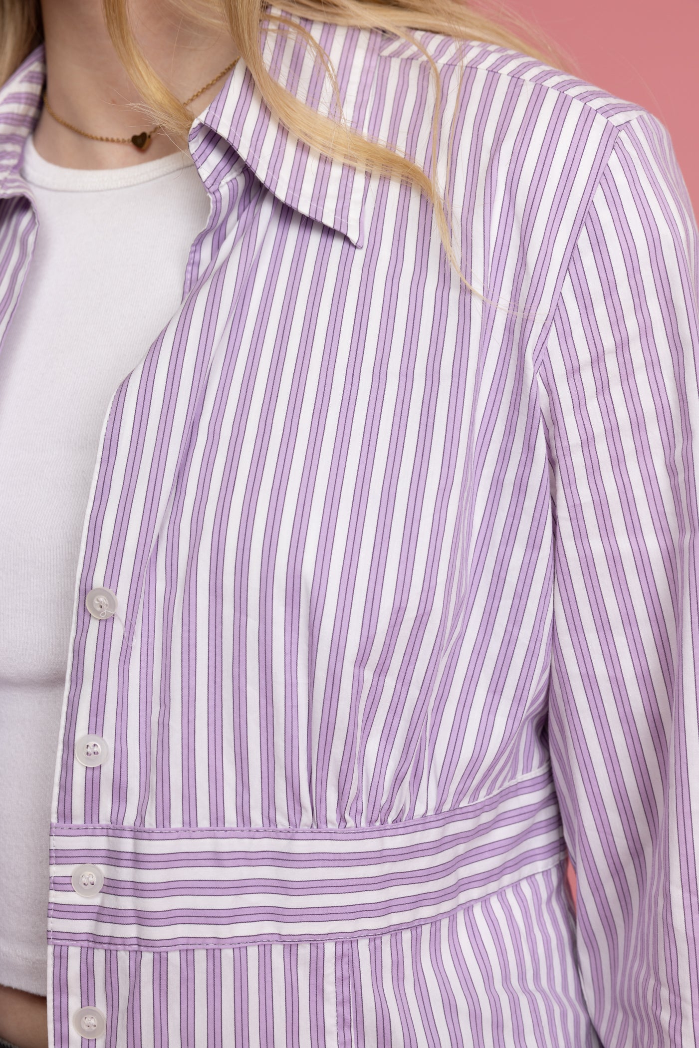 00's Striped Lilac Shirt S/M