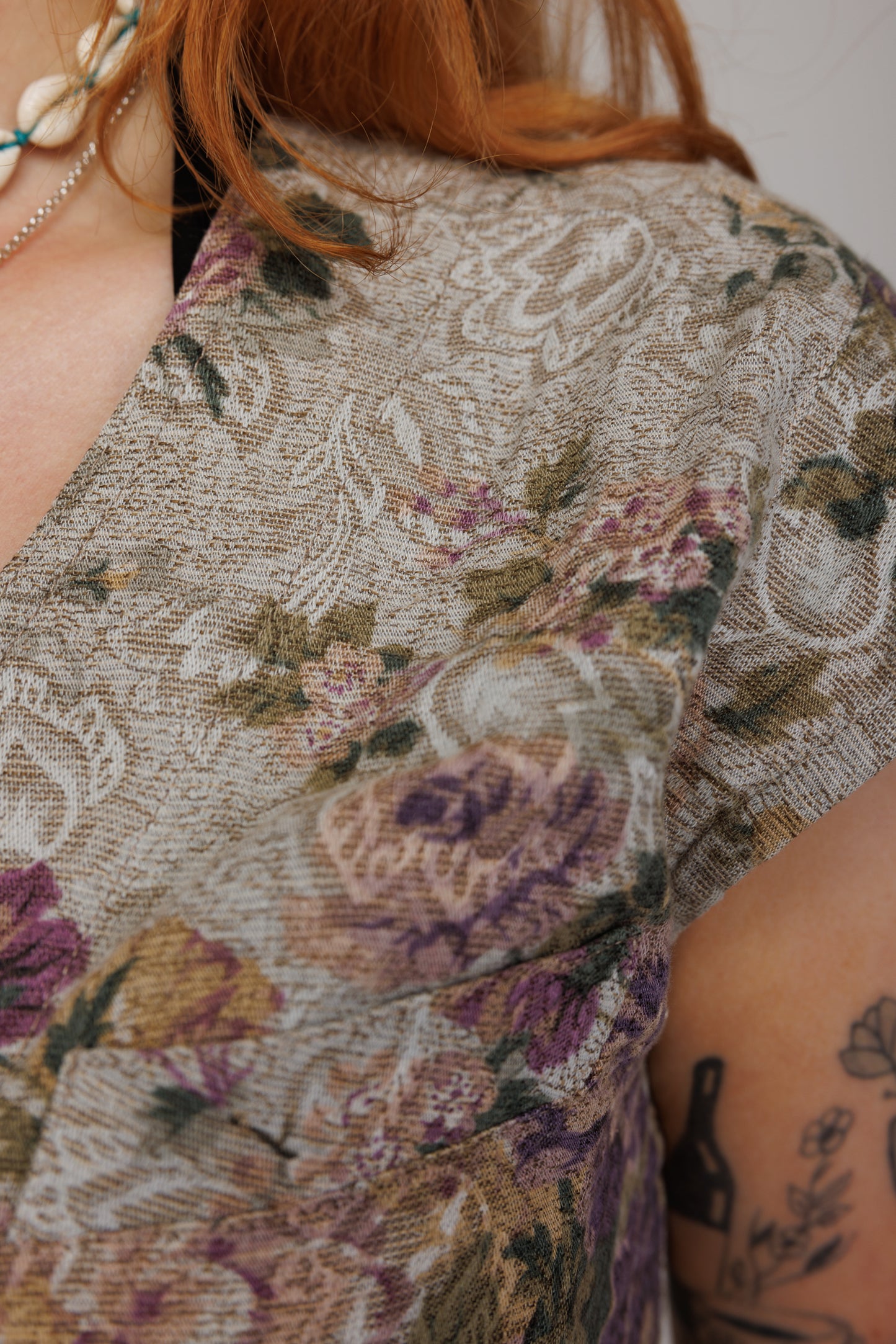 80's floral waistcoat S
