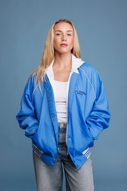 90’s Utility Embroidered Satin Baseball Jacket M/L