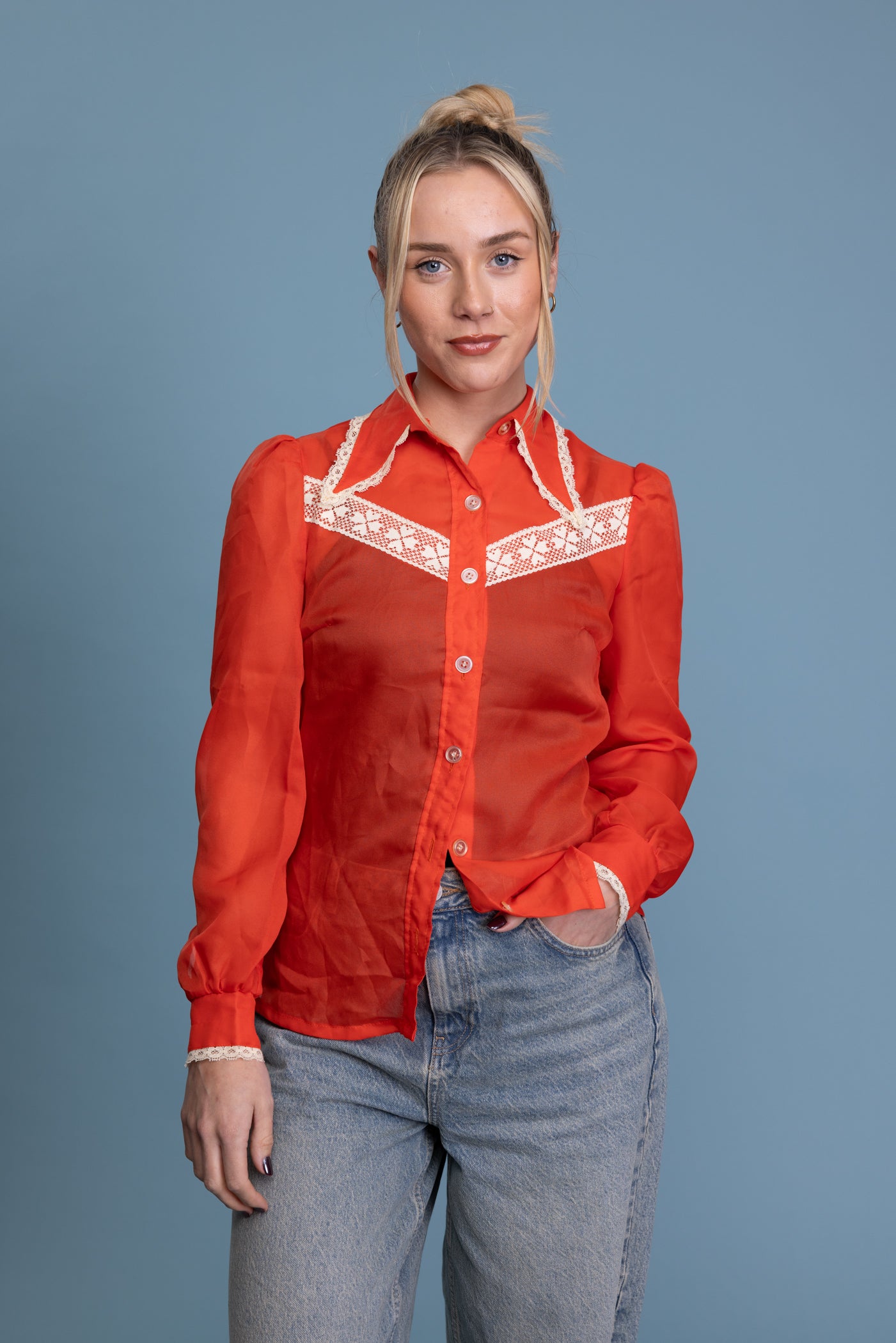 1970's Sheer Shirt S
