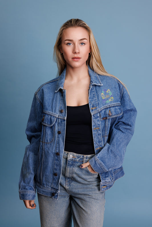 90's Lee Embroidered Denim Jacket L