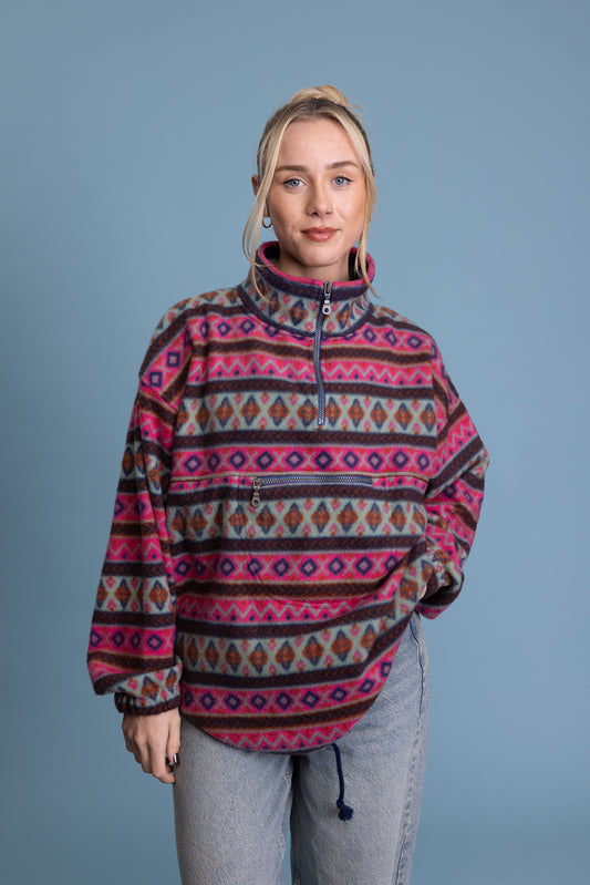 90's Supersoft Pink Aztec Fleece M/L