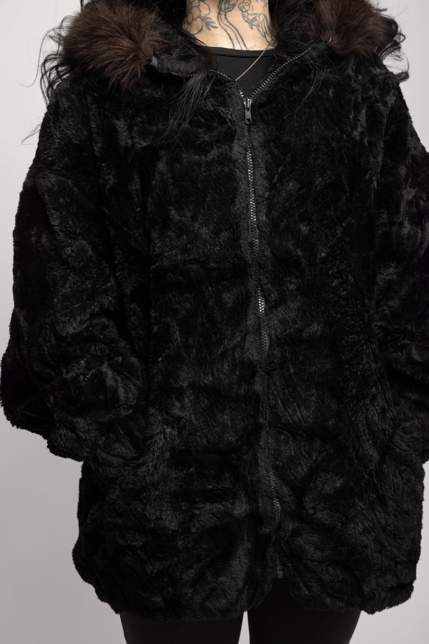 80's Faux Fur Coat M/L