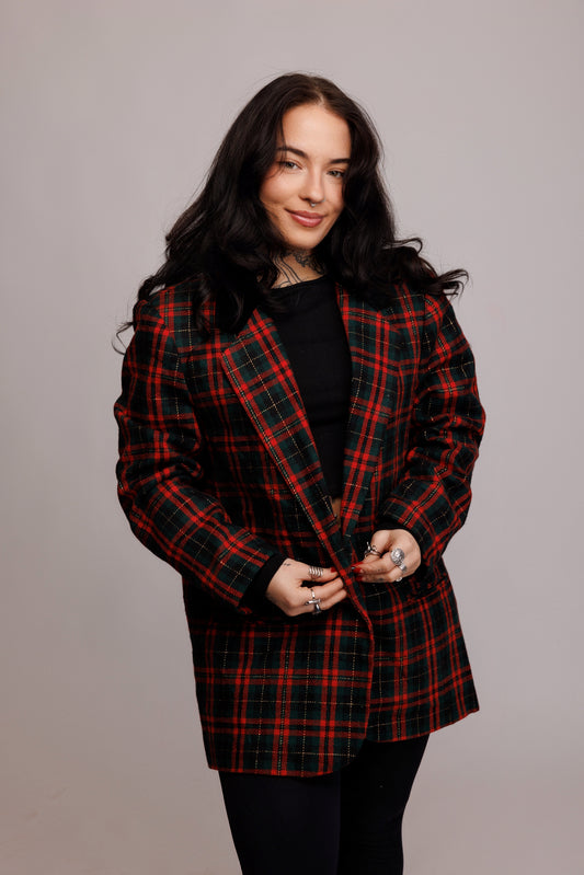 90's Tartan Blazer M/L