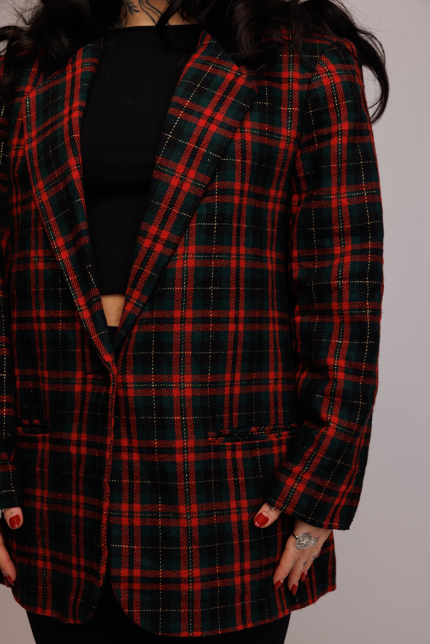 90's Tartan Blazer M/L