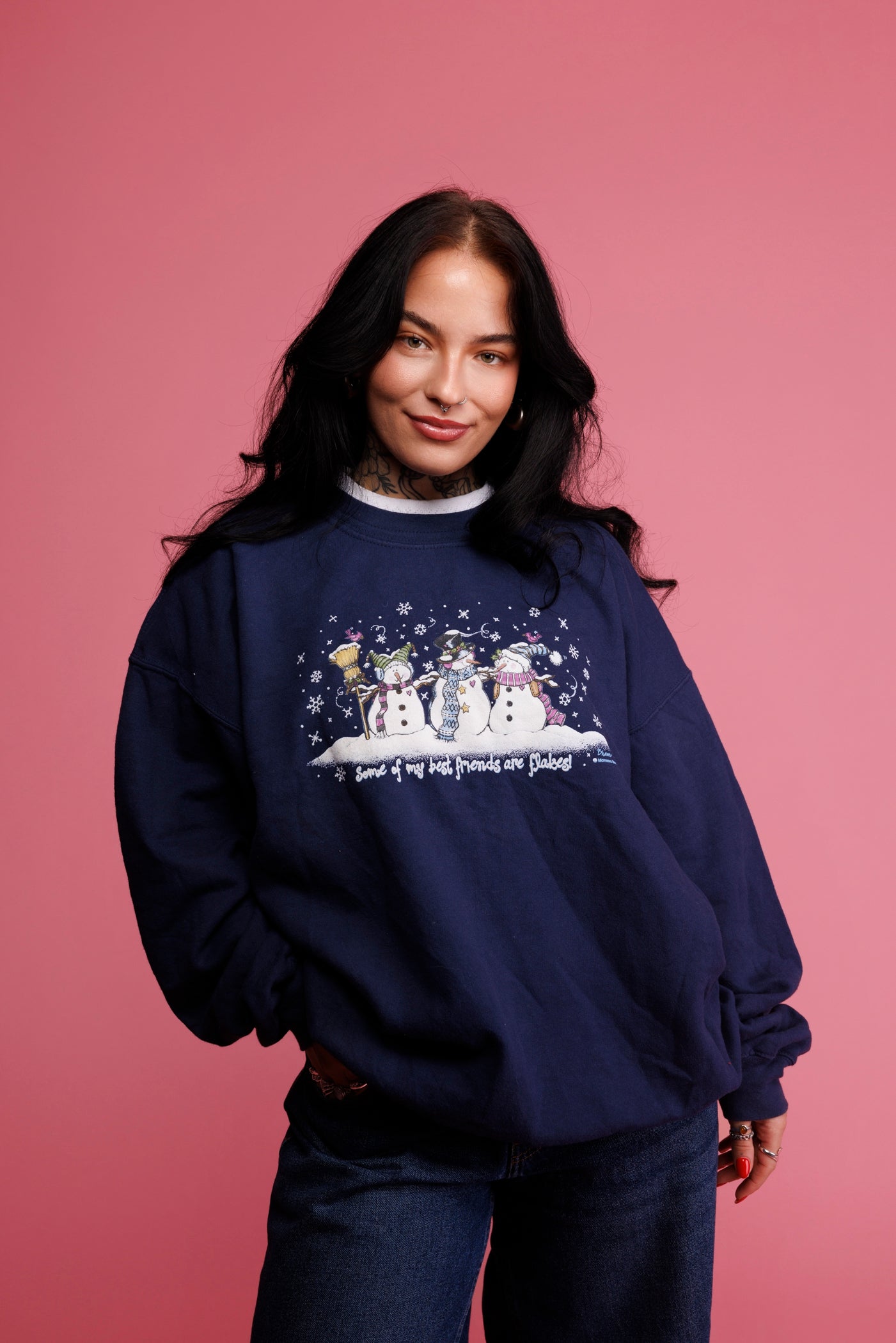 90's Snowflake Christmas Jumper M/L