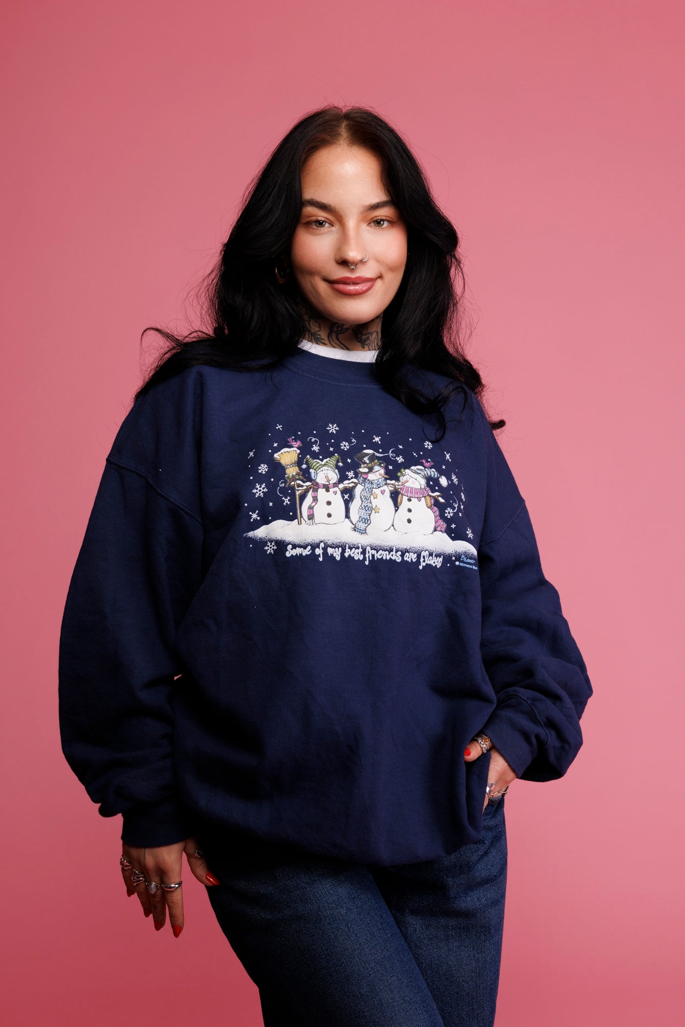 90's Snowflake Christmas Jumper M/L