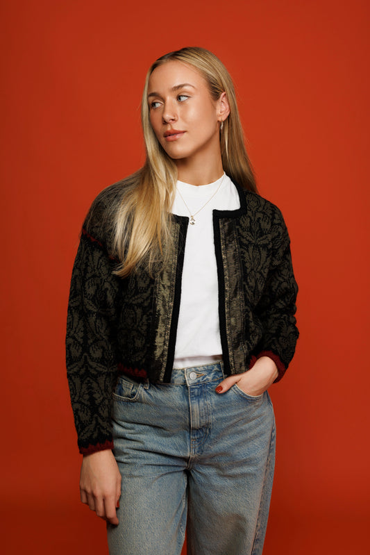 1970's Cropped Broquade Cardiga S