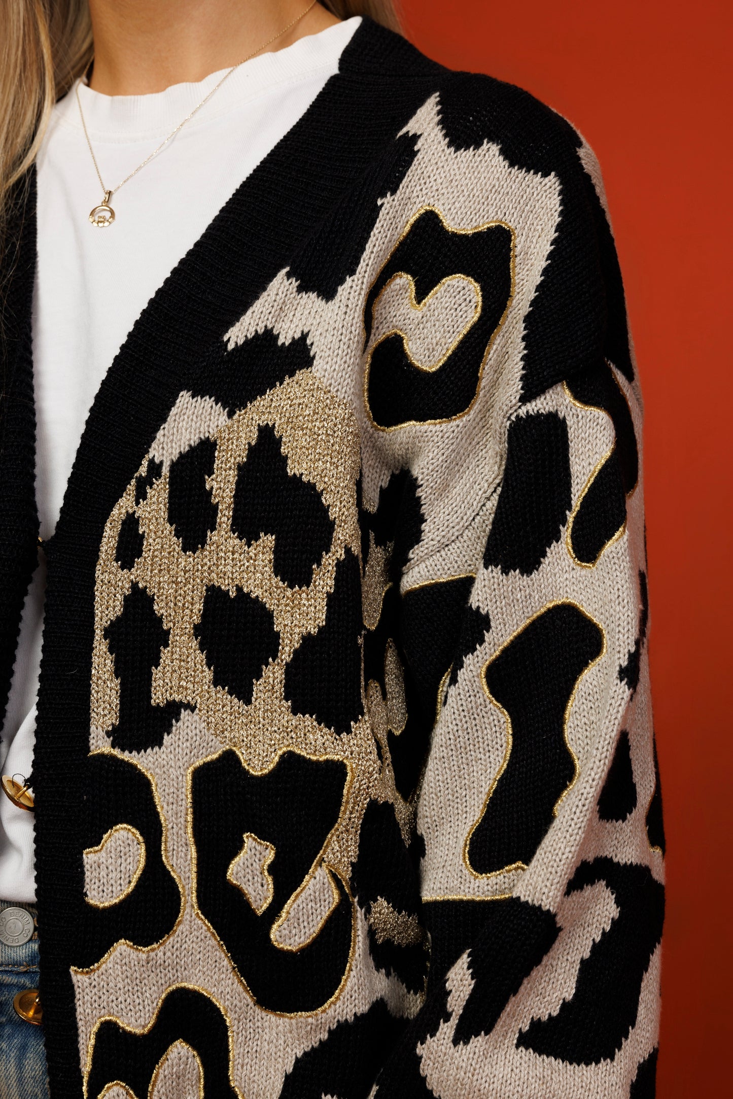 90's Animal Printed Cardigan M/L