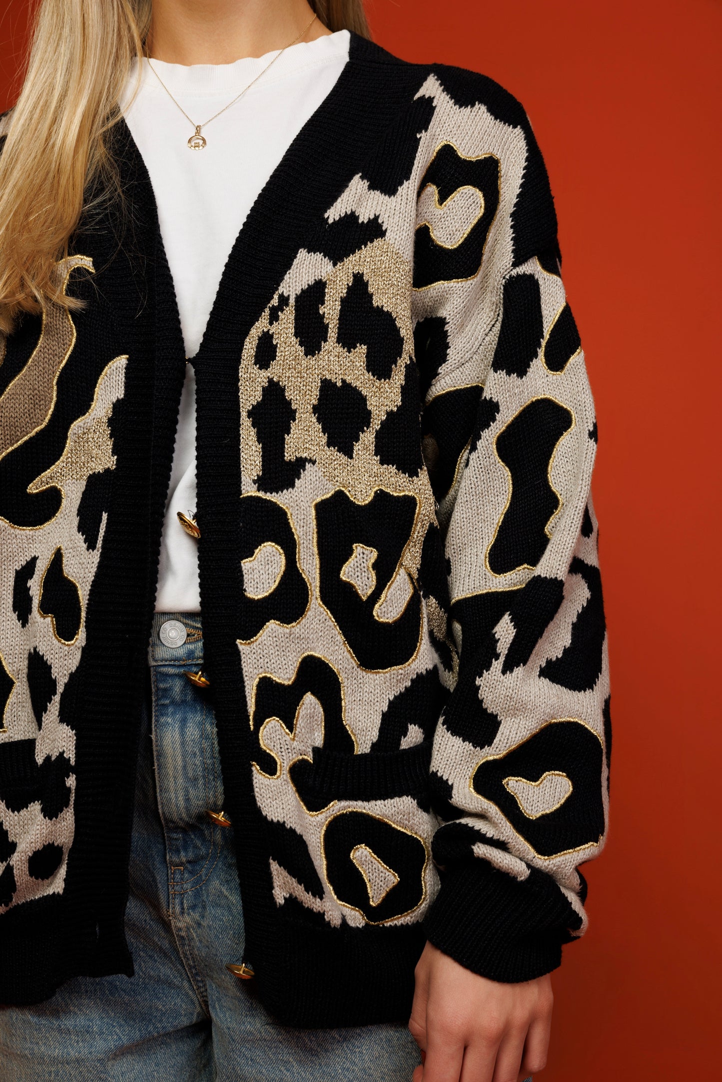 90's Animal Printed Cardigan M/L