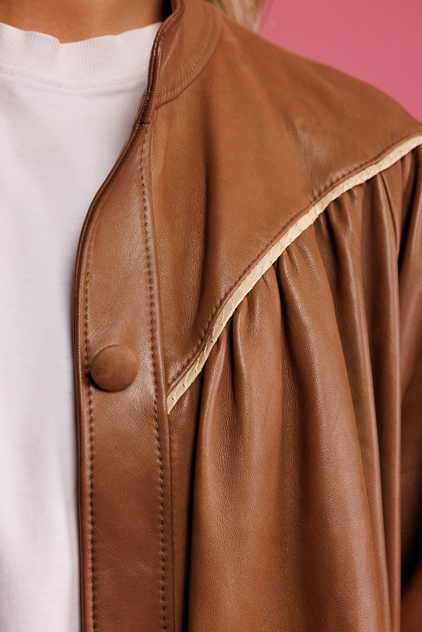 1970's Buttery Leather Full Length Coat M