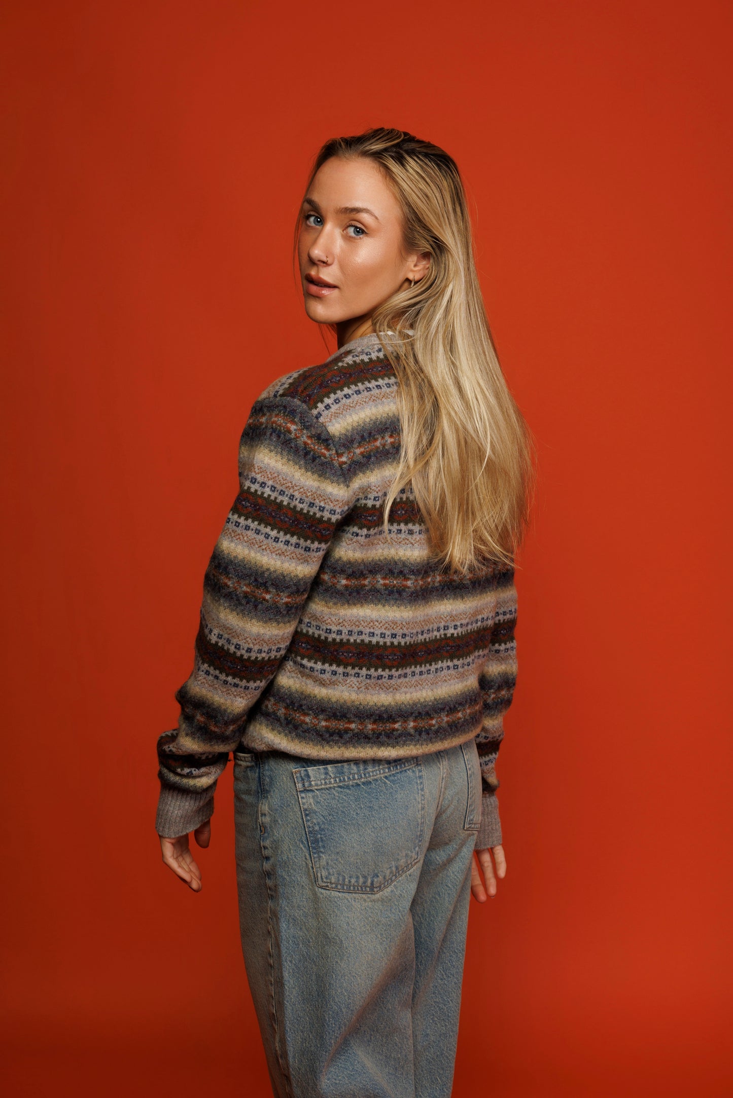 90's Fairisle Autumnal Knit Jumper M