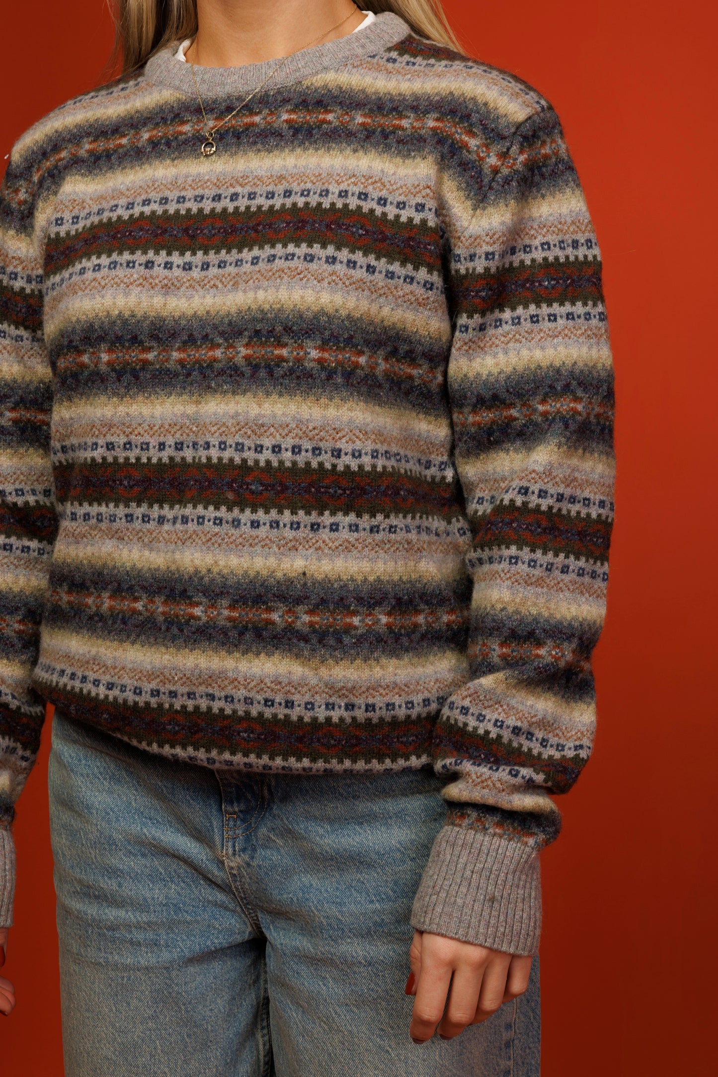 90's Fairisle Autumnal Knit Jumper M