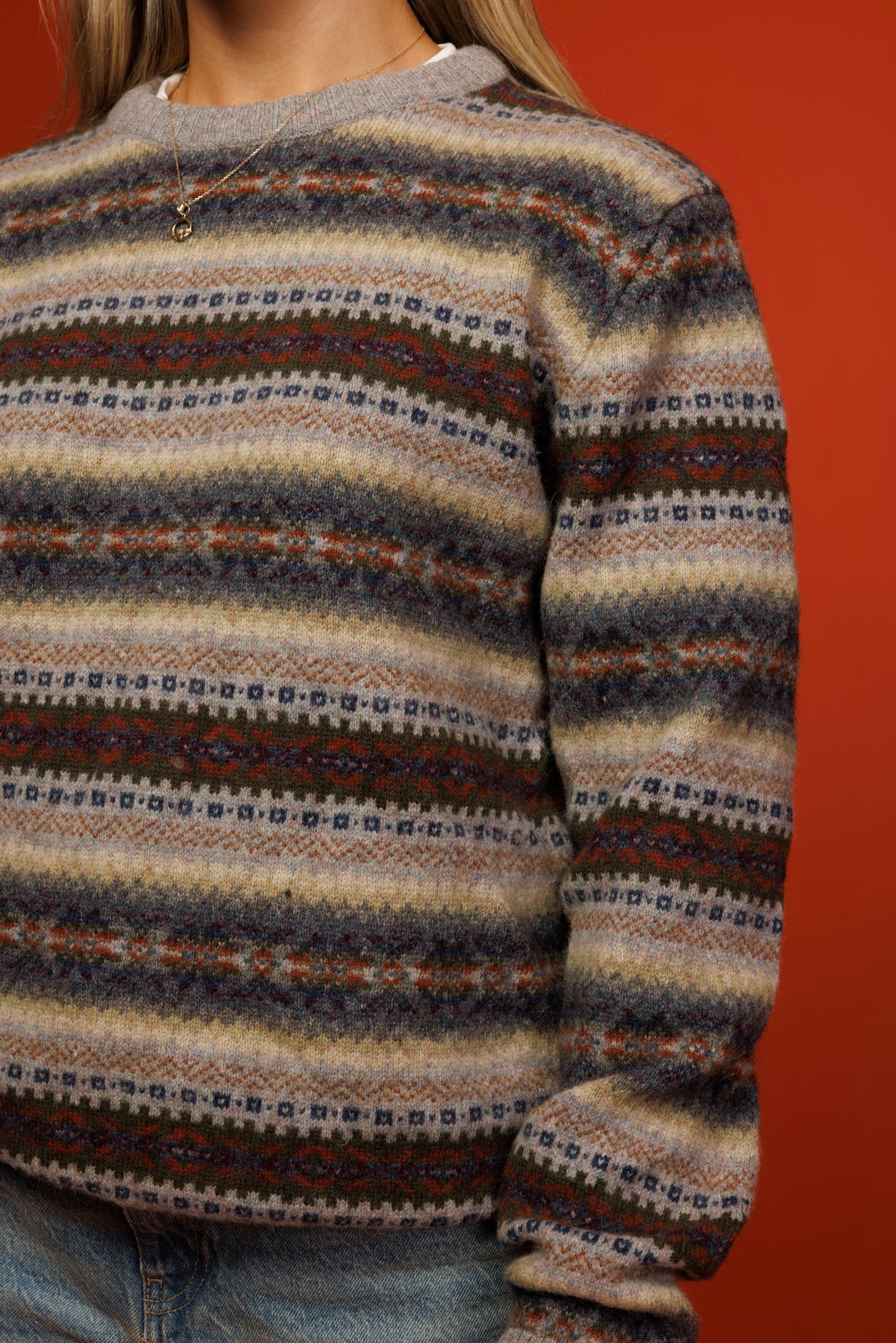 90's Fairisle Autumnal Knit Jumper M