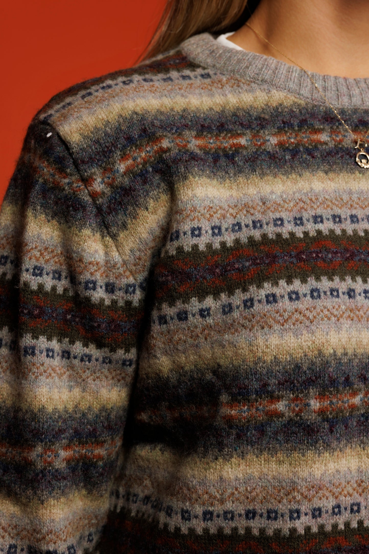 90's Fairisle Autumnal Knit Jumper M