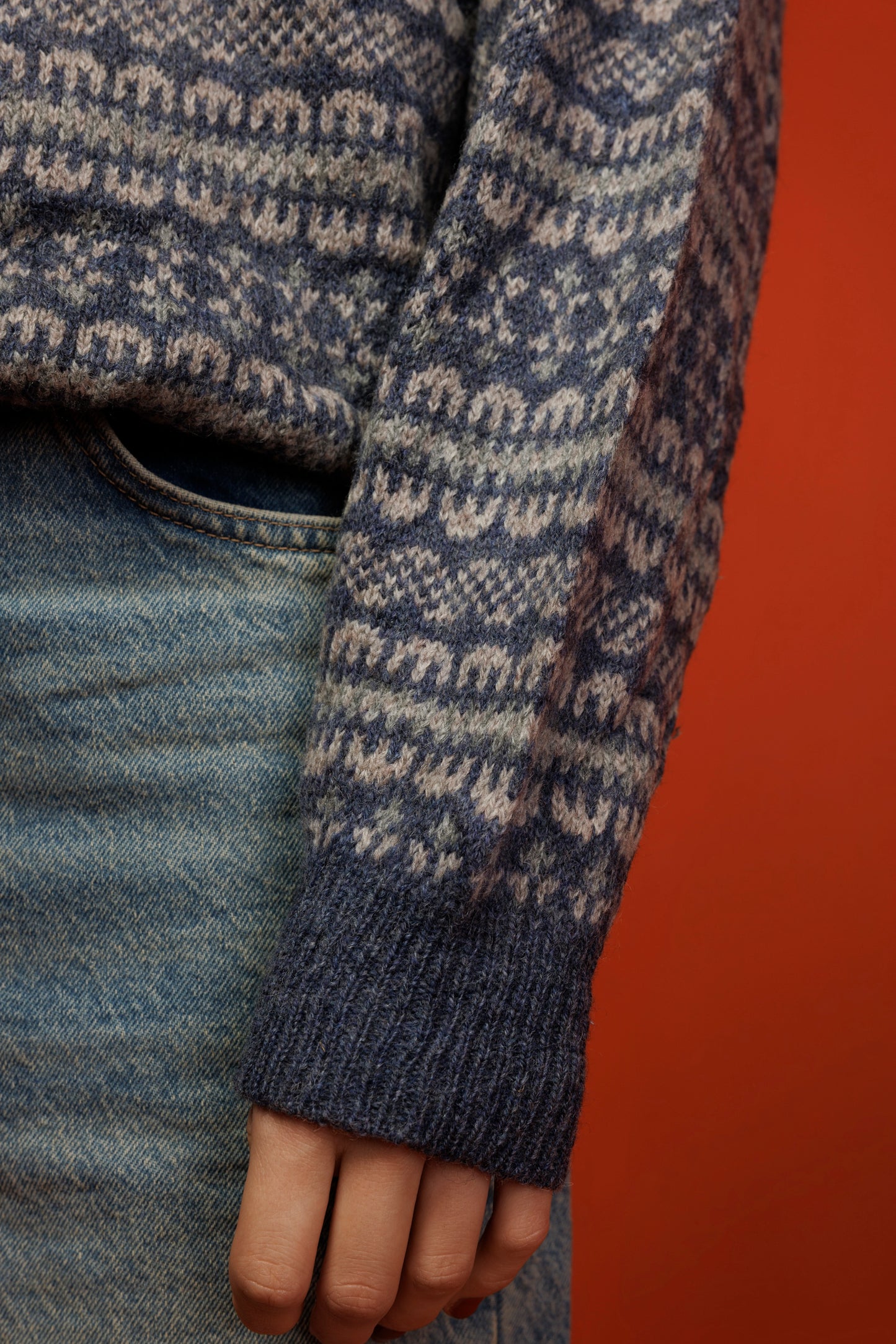 90's Blue Fairisle Knit Jumper S/M