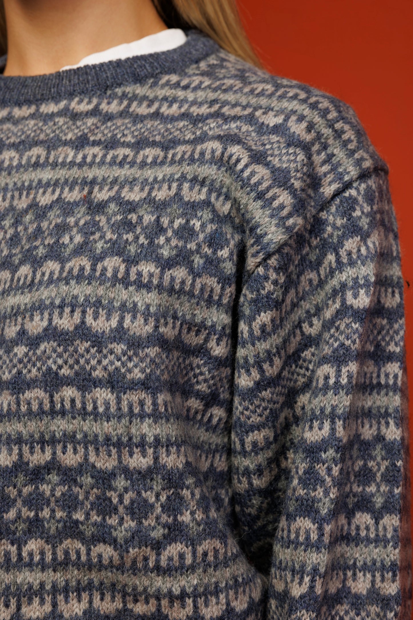 90's Blue Fairisle Knit Jumper S/M