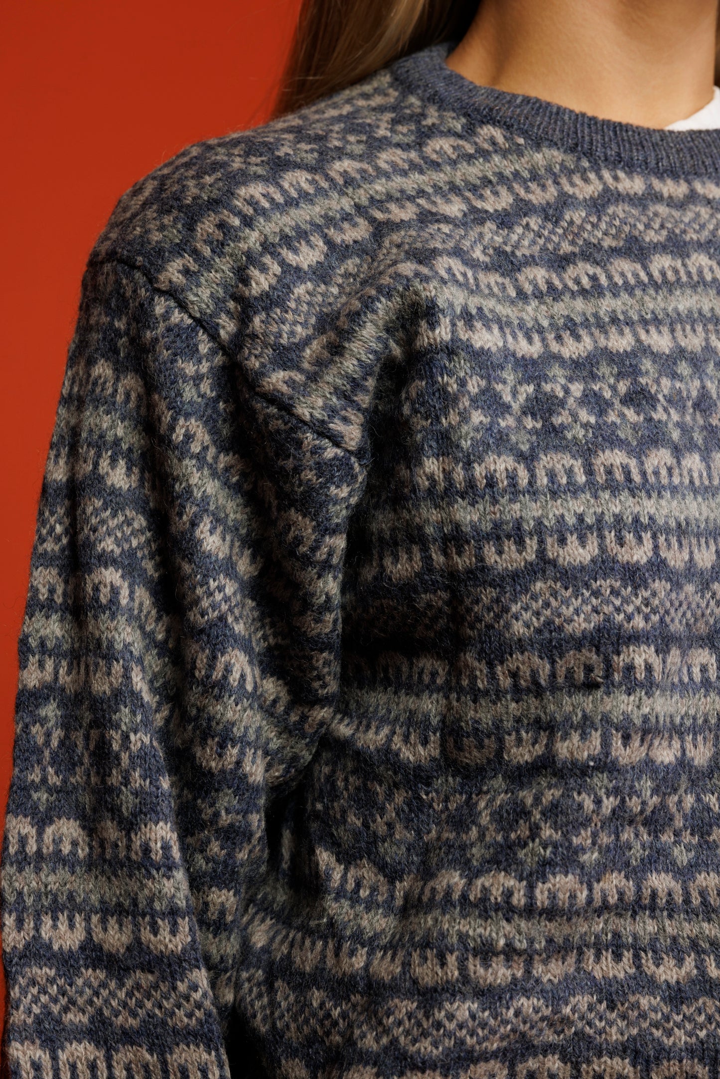 90's Blue Fairisle Knit Jumper S/M