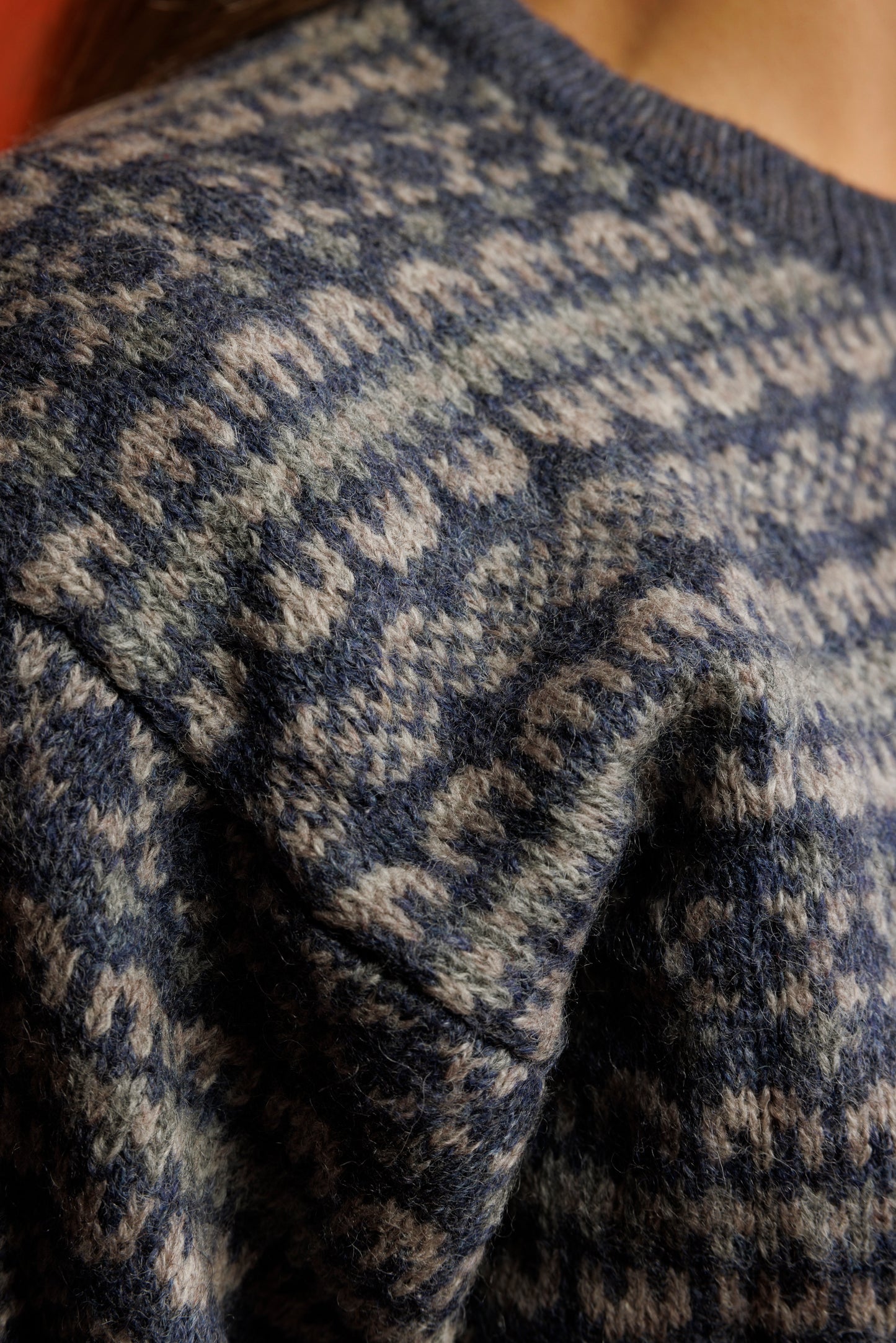 90's Blue Fairisle Knit Jumper S/M