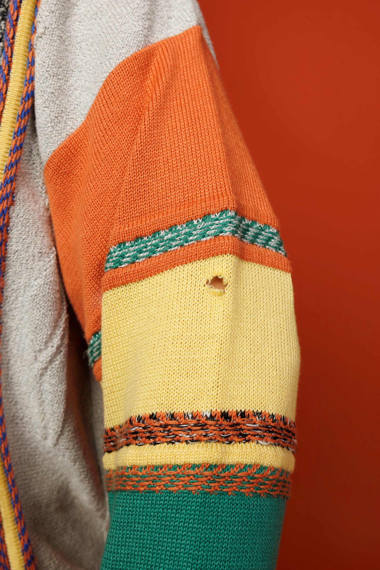 80's Colourful Textured Knit L