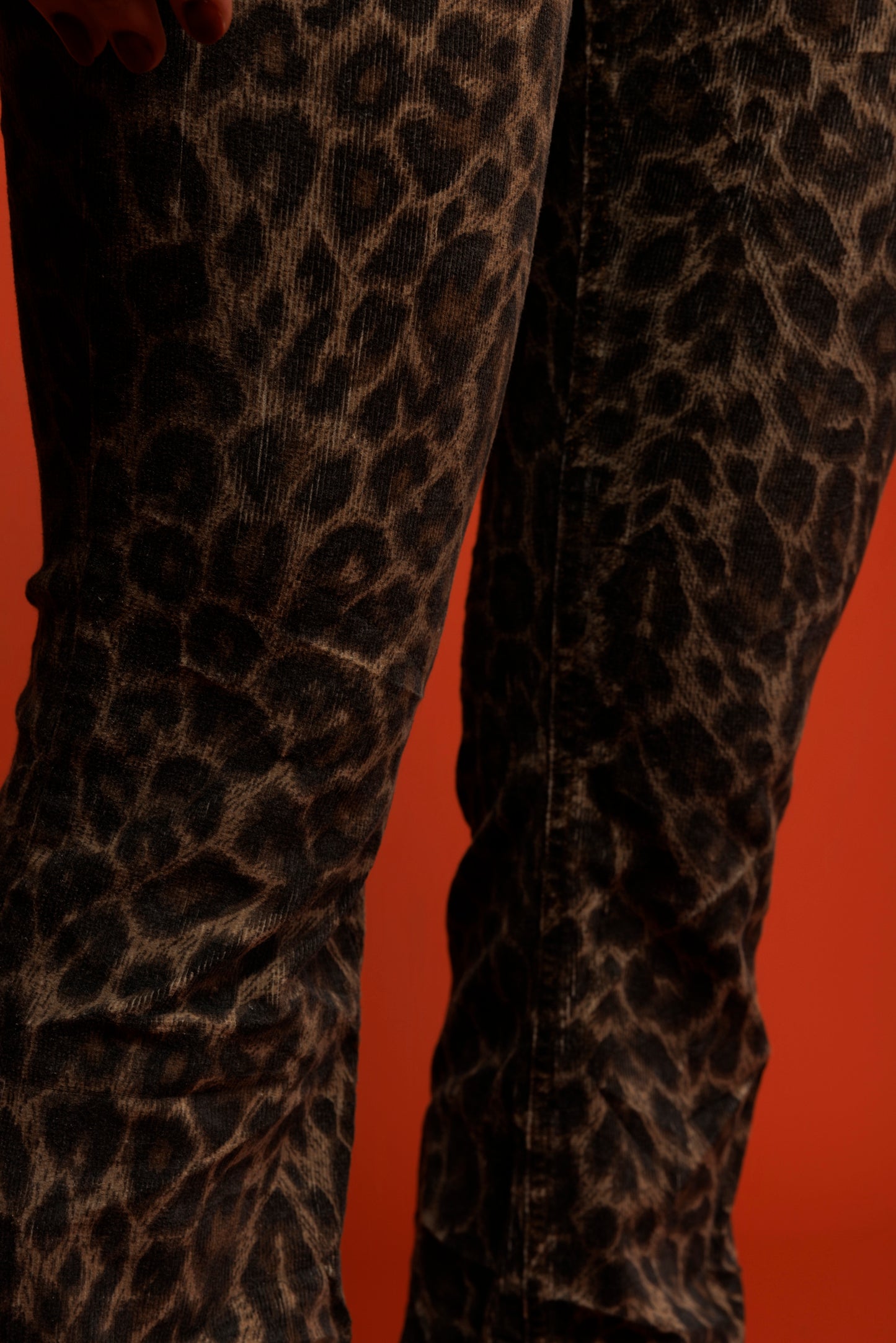 90's Leopard Print Low Rise Cord Flares S