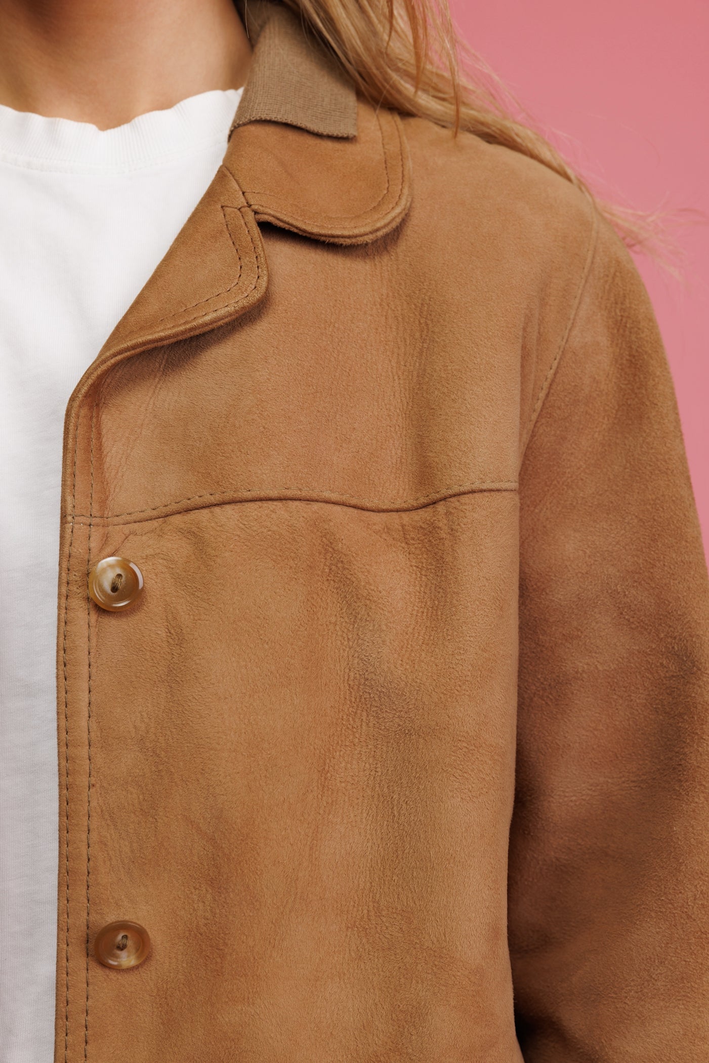 80's Tan Suede Boxy Jacket S/M