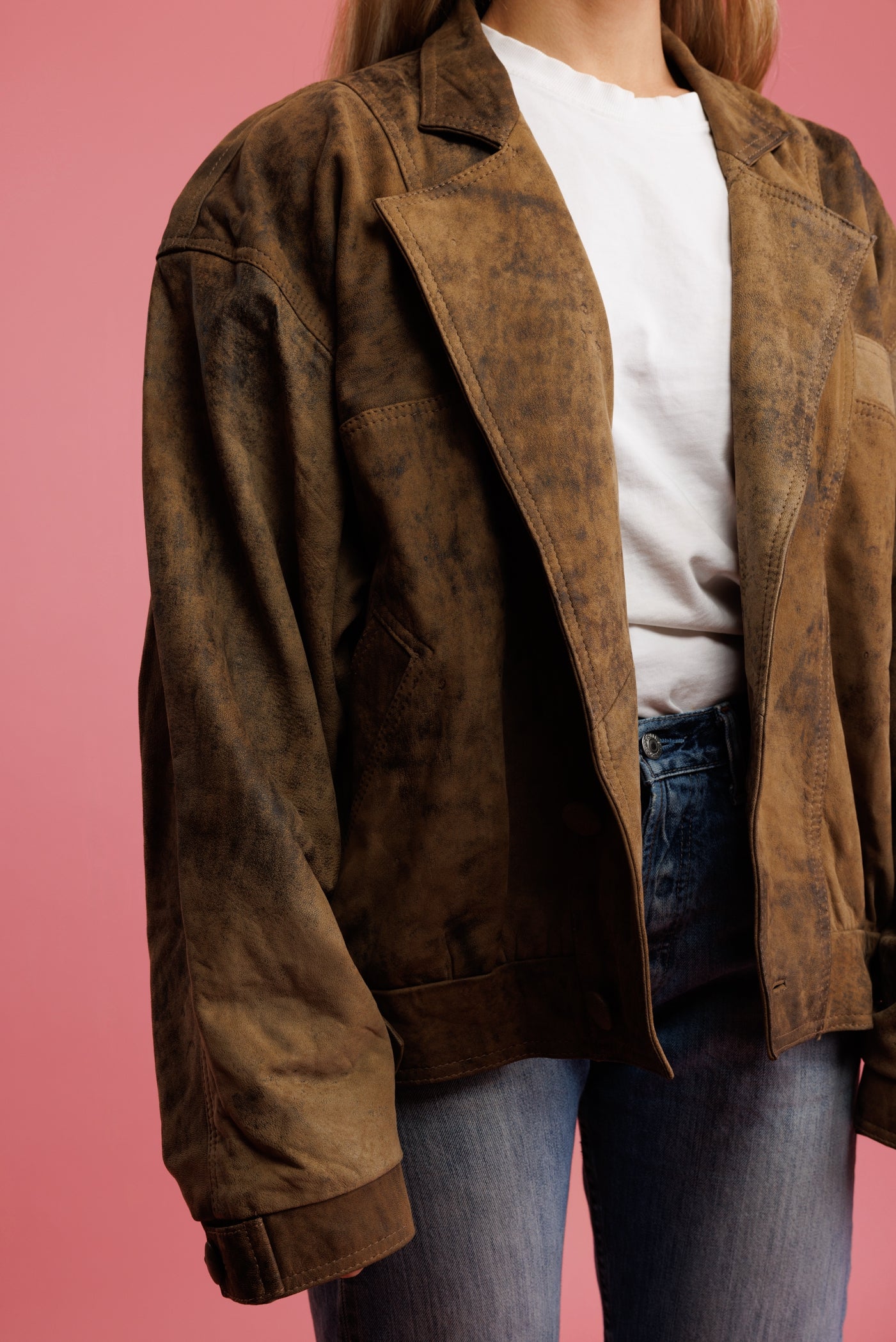 1980's Brown Boxy Bomber Jacket M/L