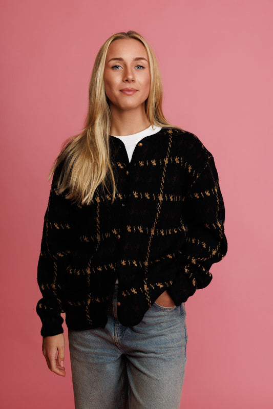 90's Check Cardigan M