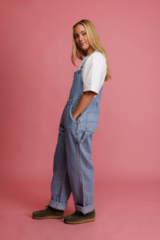 90's Light Denim Dungarees S/M