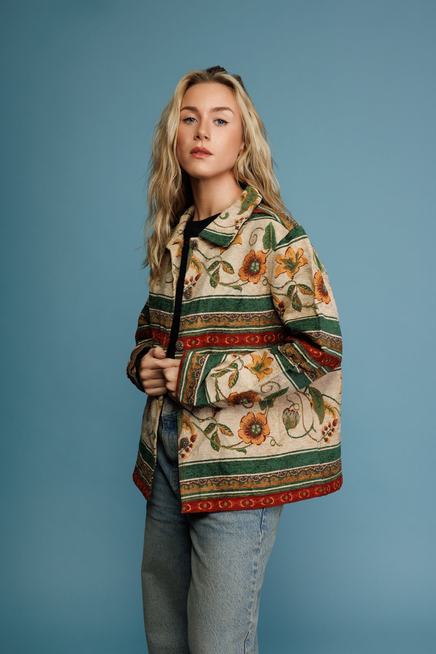 90's Sunflower Tapestry Jacket M/L