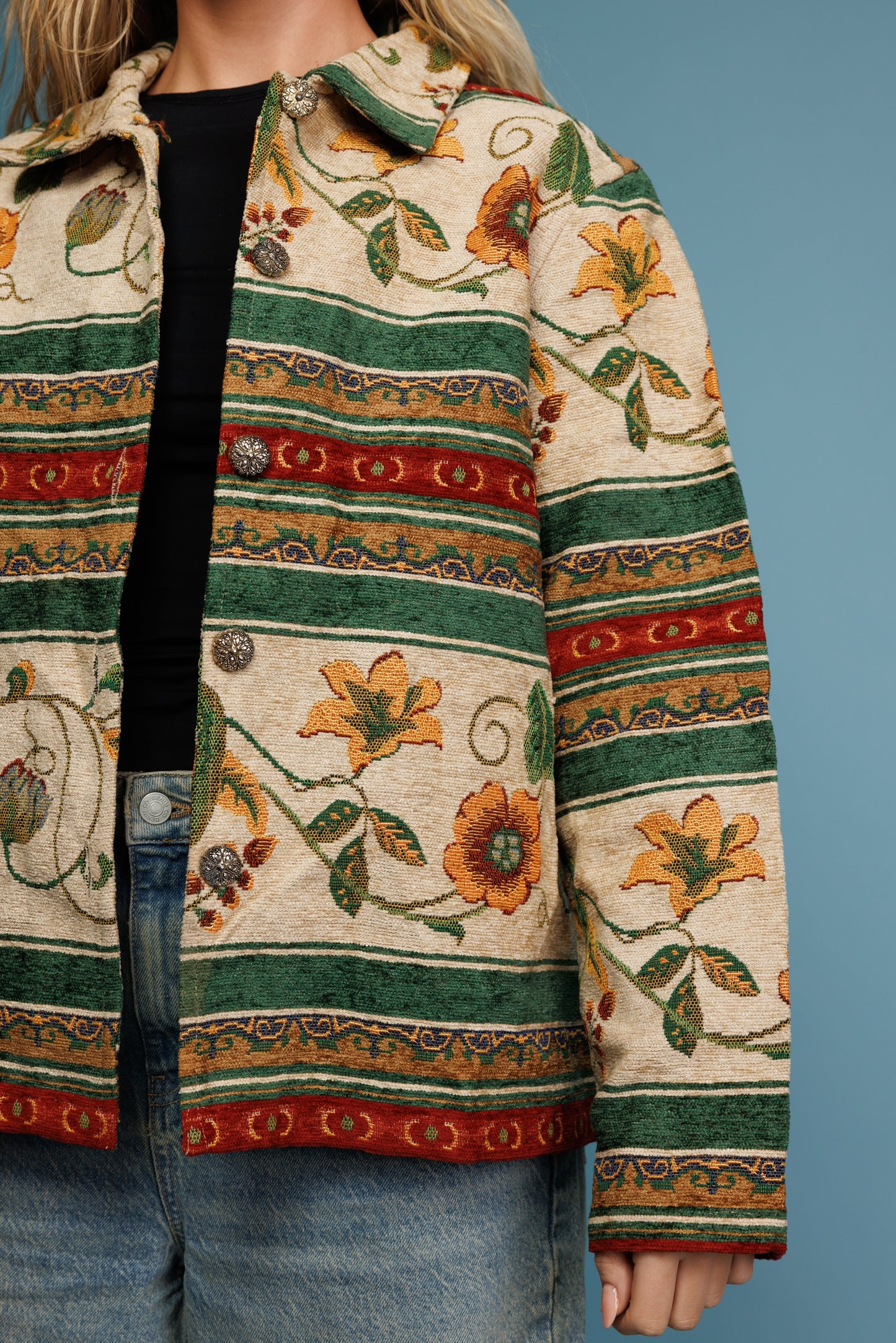 90's Sunflower Tapestry Jacket M/L