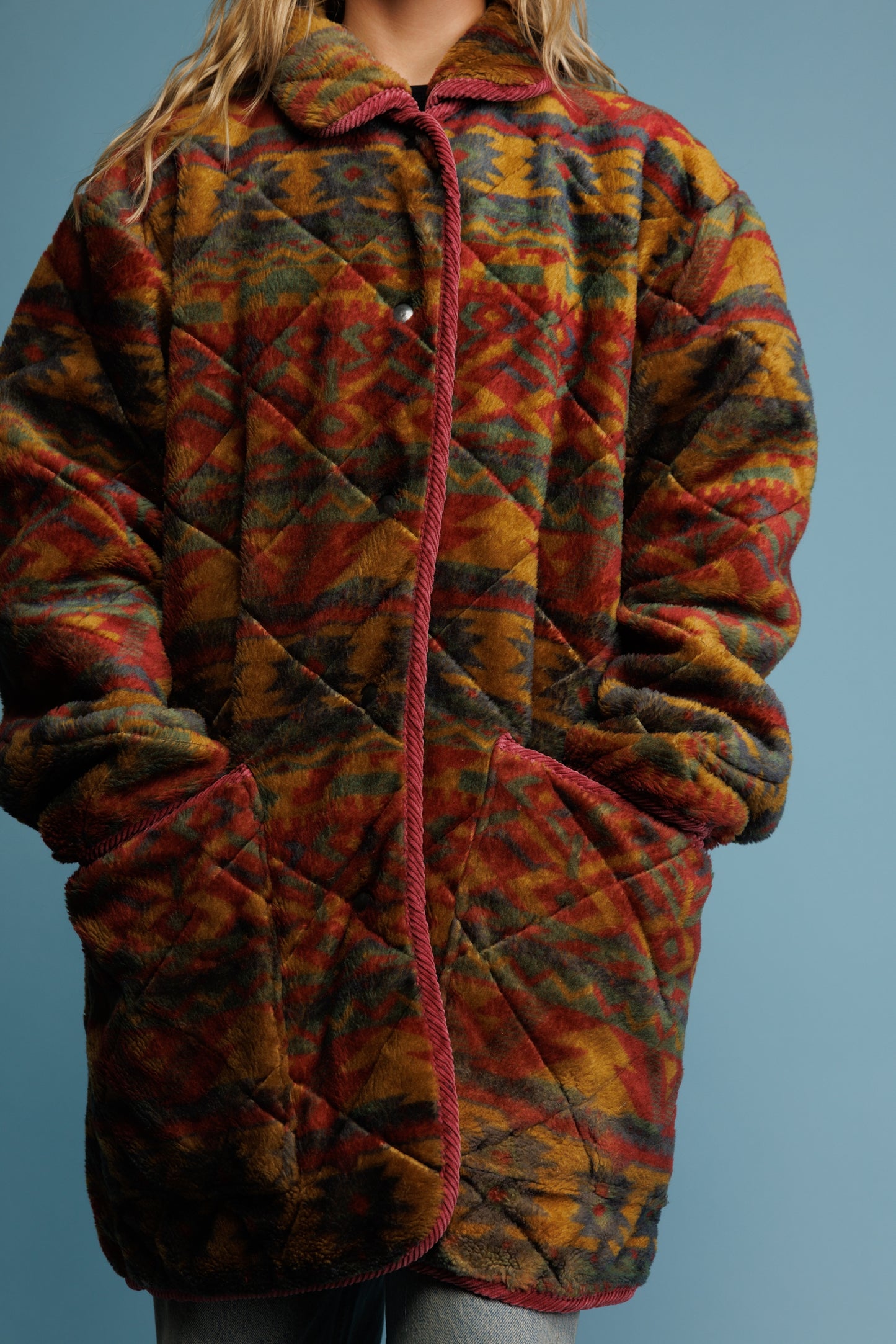 80's Aztec Fleecy Jacket L/XL