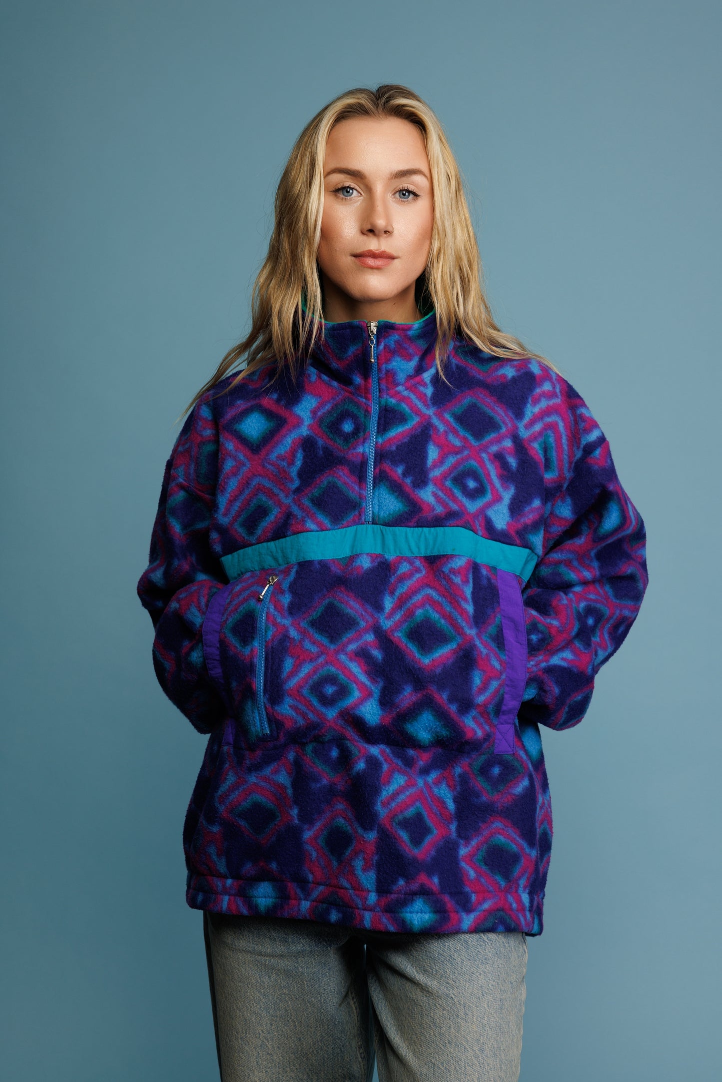 90's Purple Aztec Fleece M/L