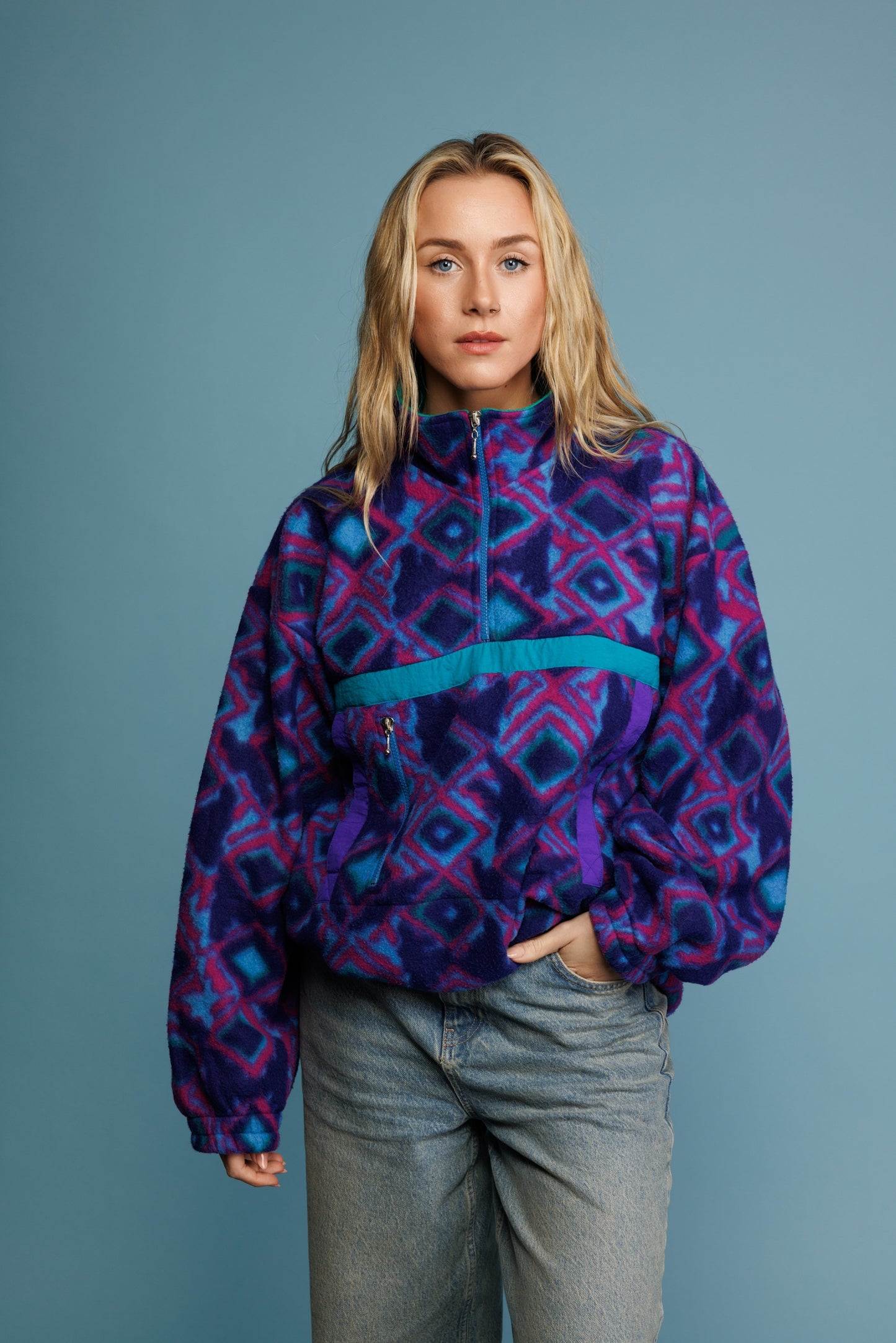 90's Purple Aztec Fleece M/L