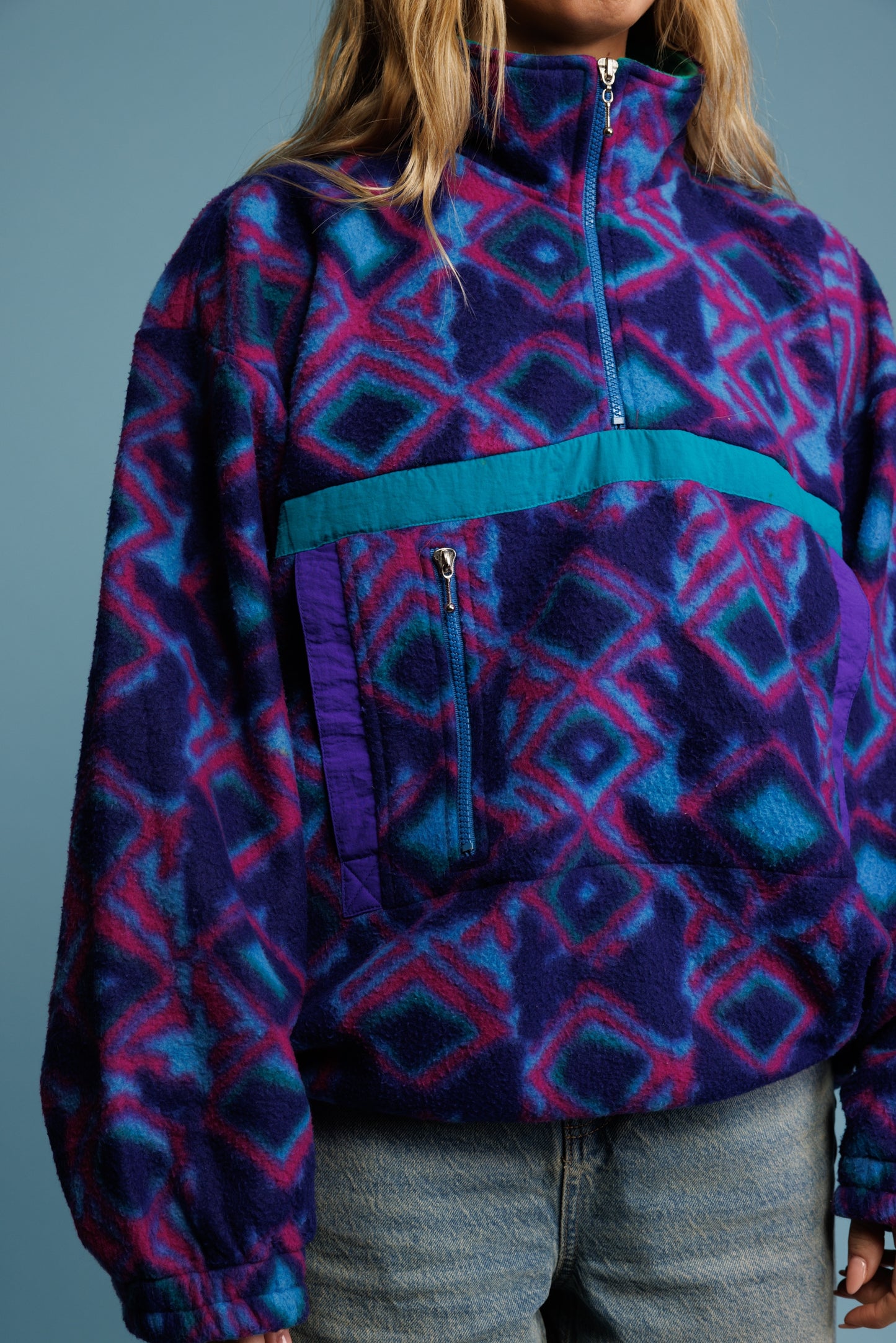 90's Purple Aztec Fleece M/L