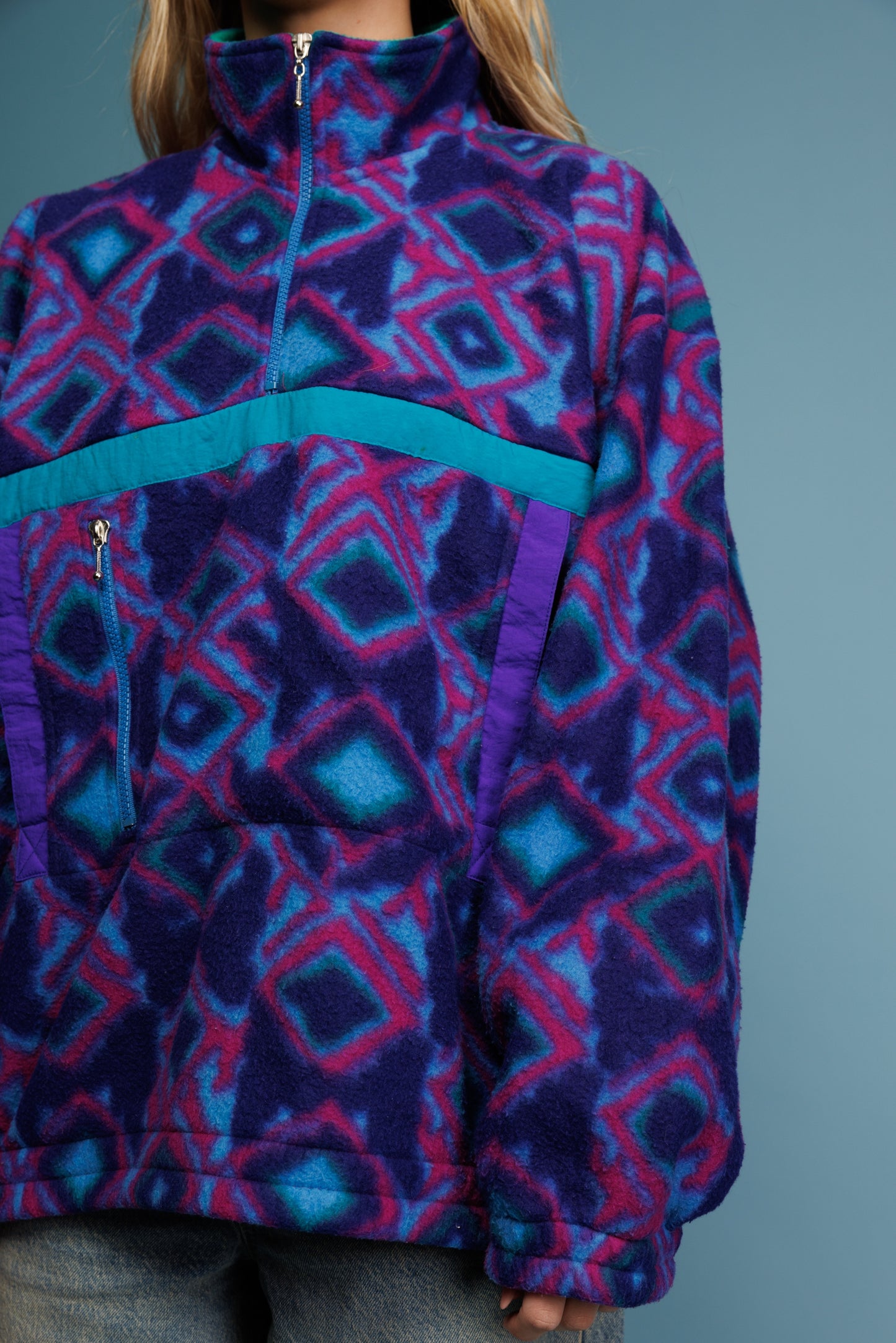 90's Purple Aztec Fleece M/L