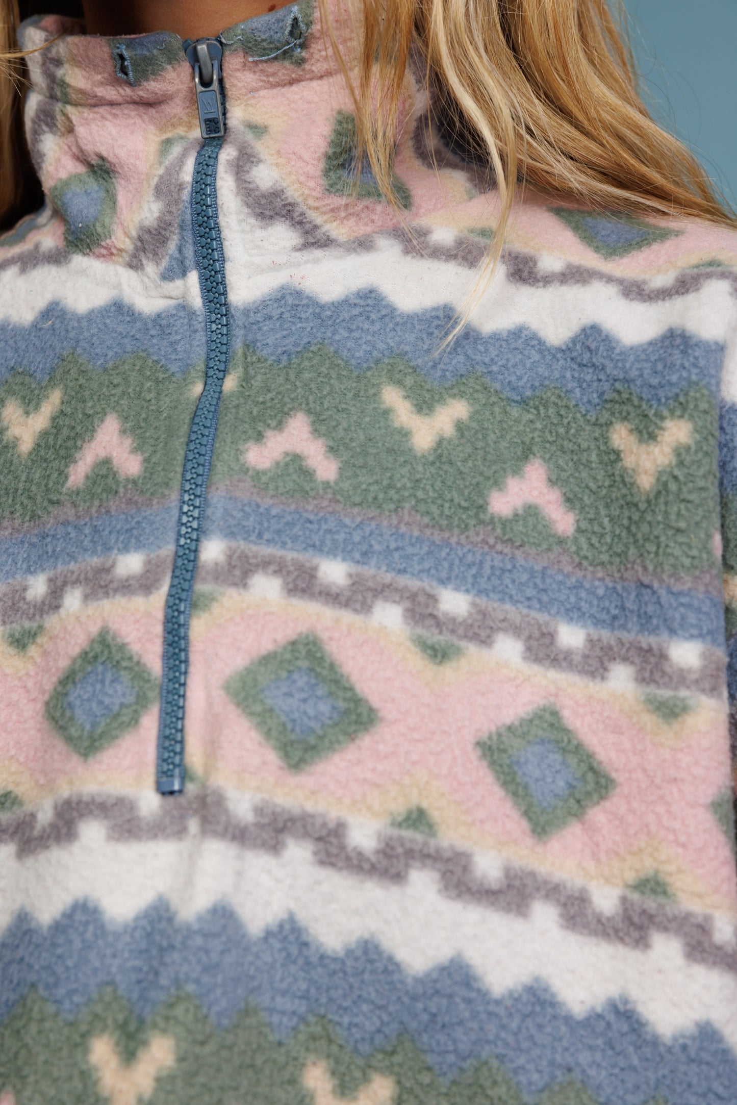 90's Pastel Aztec Fleece M