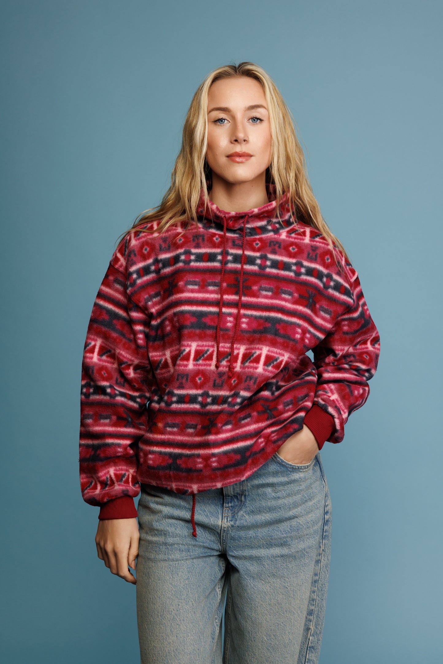 90's Red Aztec Supersoft Fleece M/L