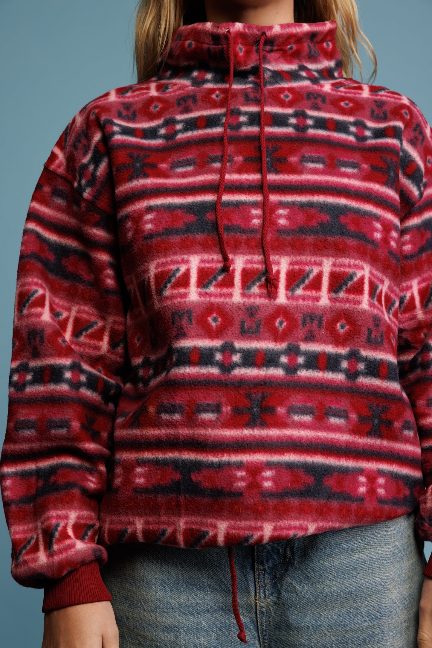 90's Red Aztec Supersoft Fleece M/L