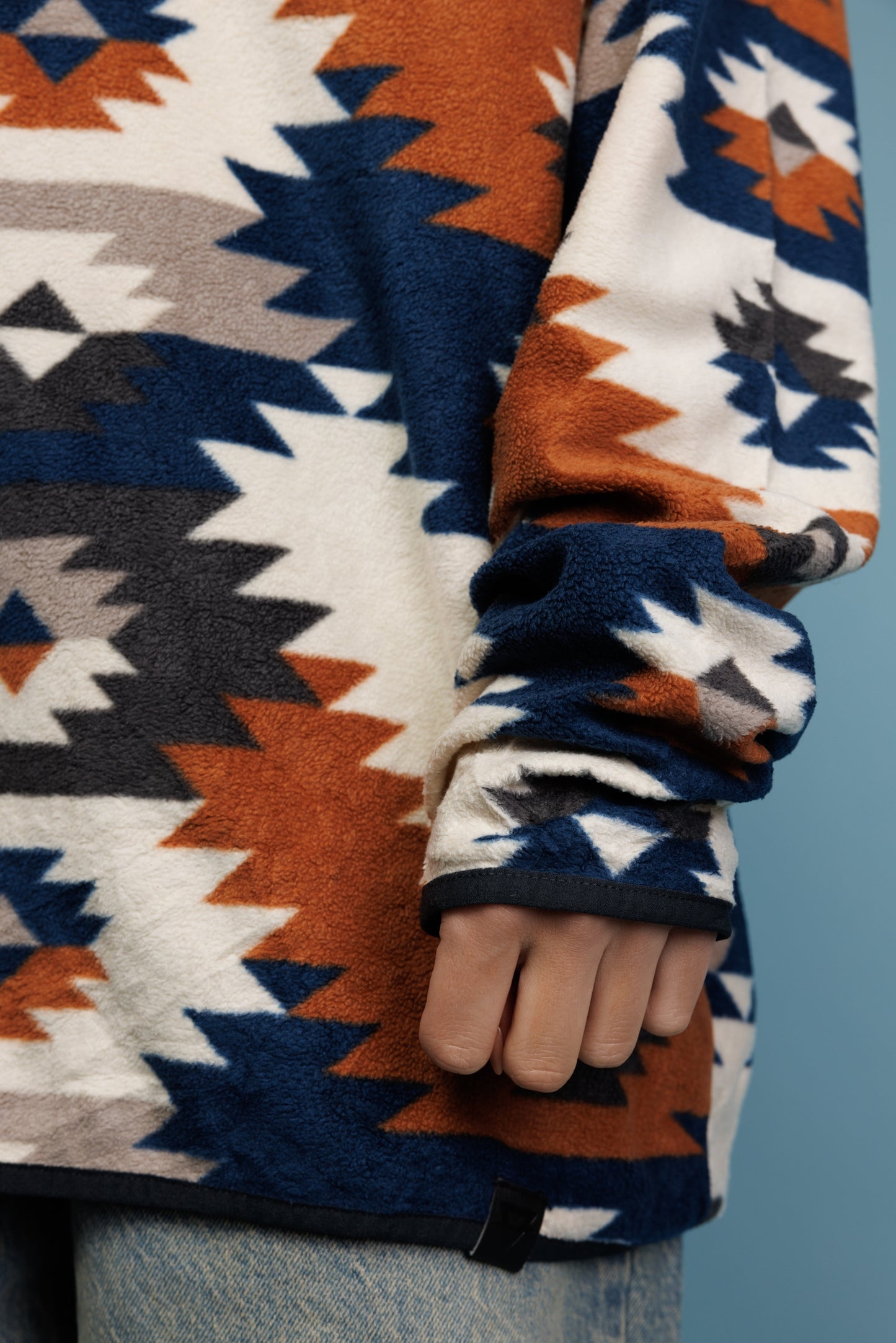 90's Aztec Earthy Tone Light Fleece M/L