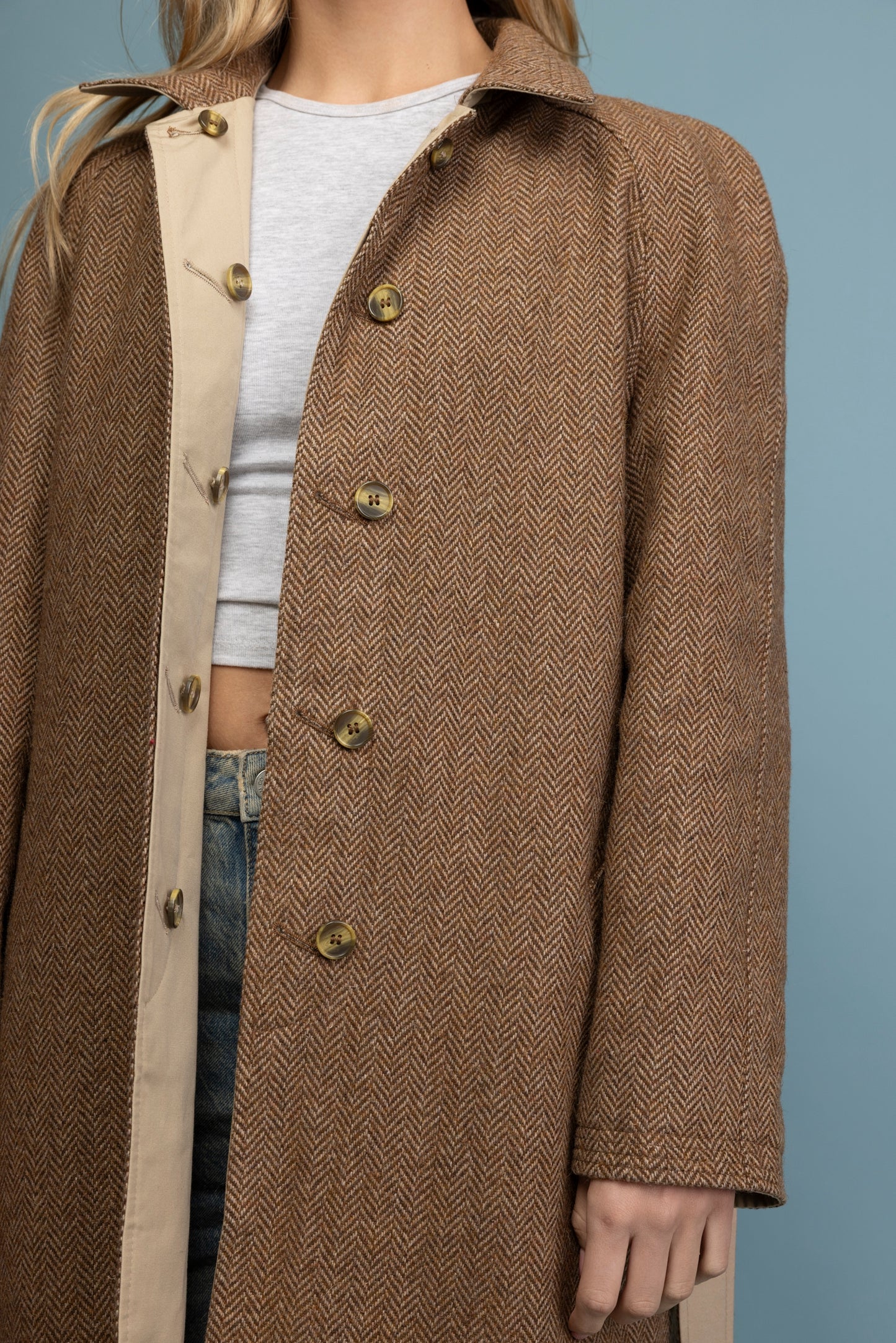 1980's Reversible Wool Coat & Trench M