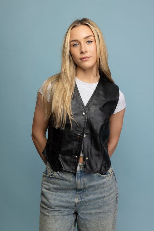 90's Buttery Soft Leather Vest M