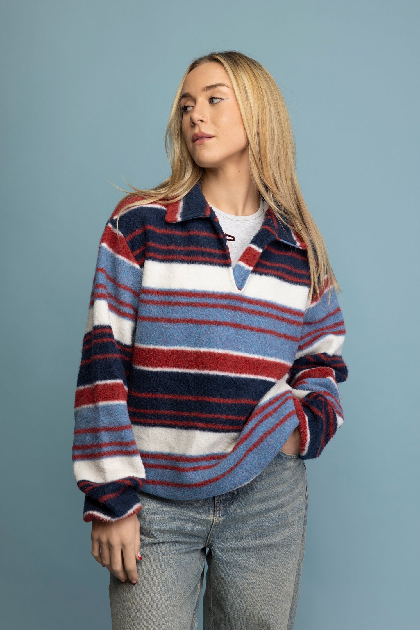 90's Supersoft Striped Fleece M/L