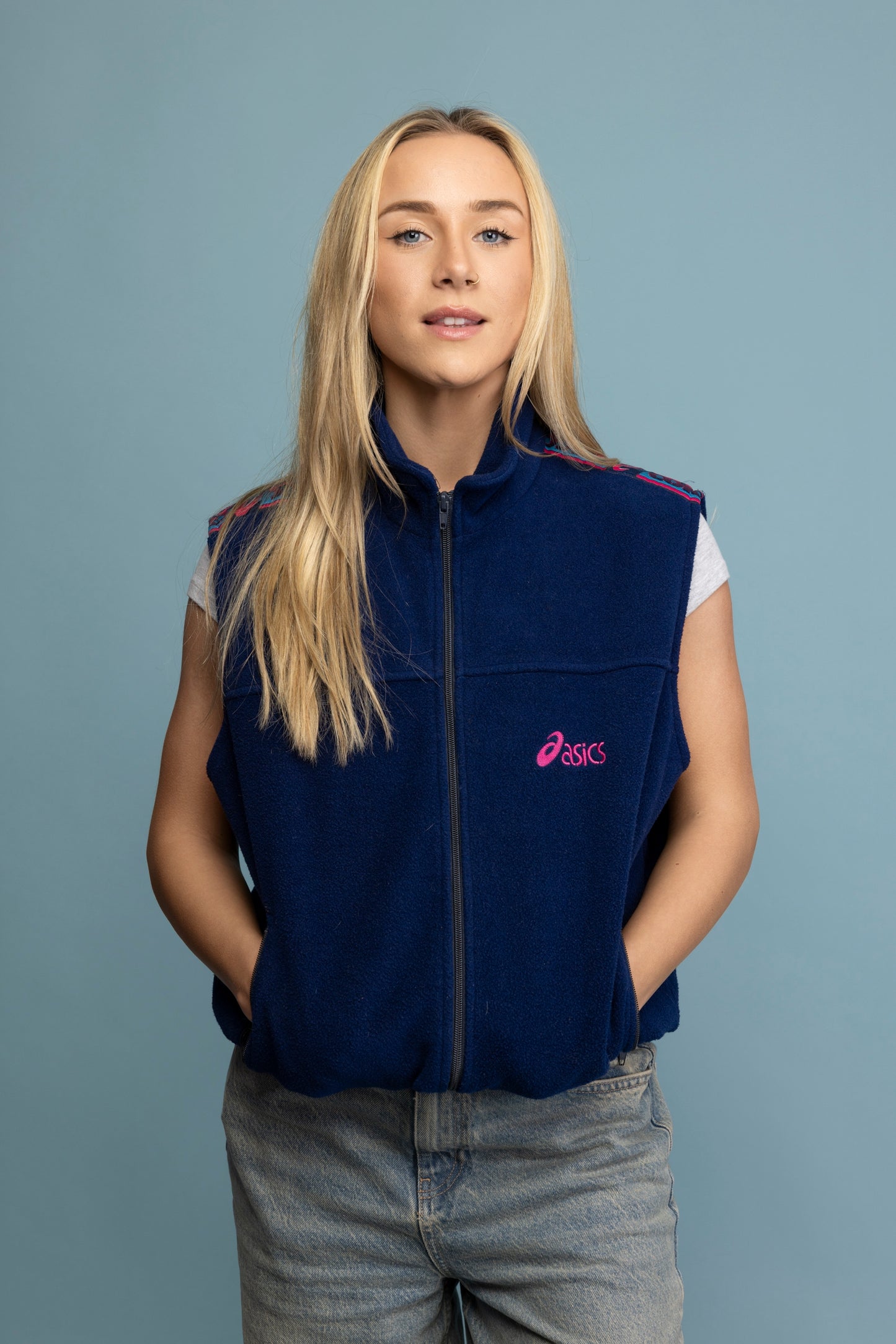 1980's Aasics Fleece Gilet M/L