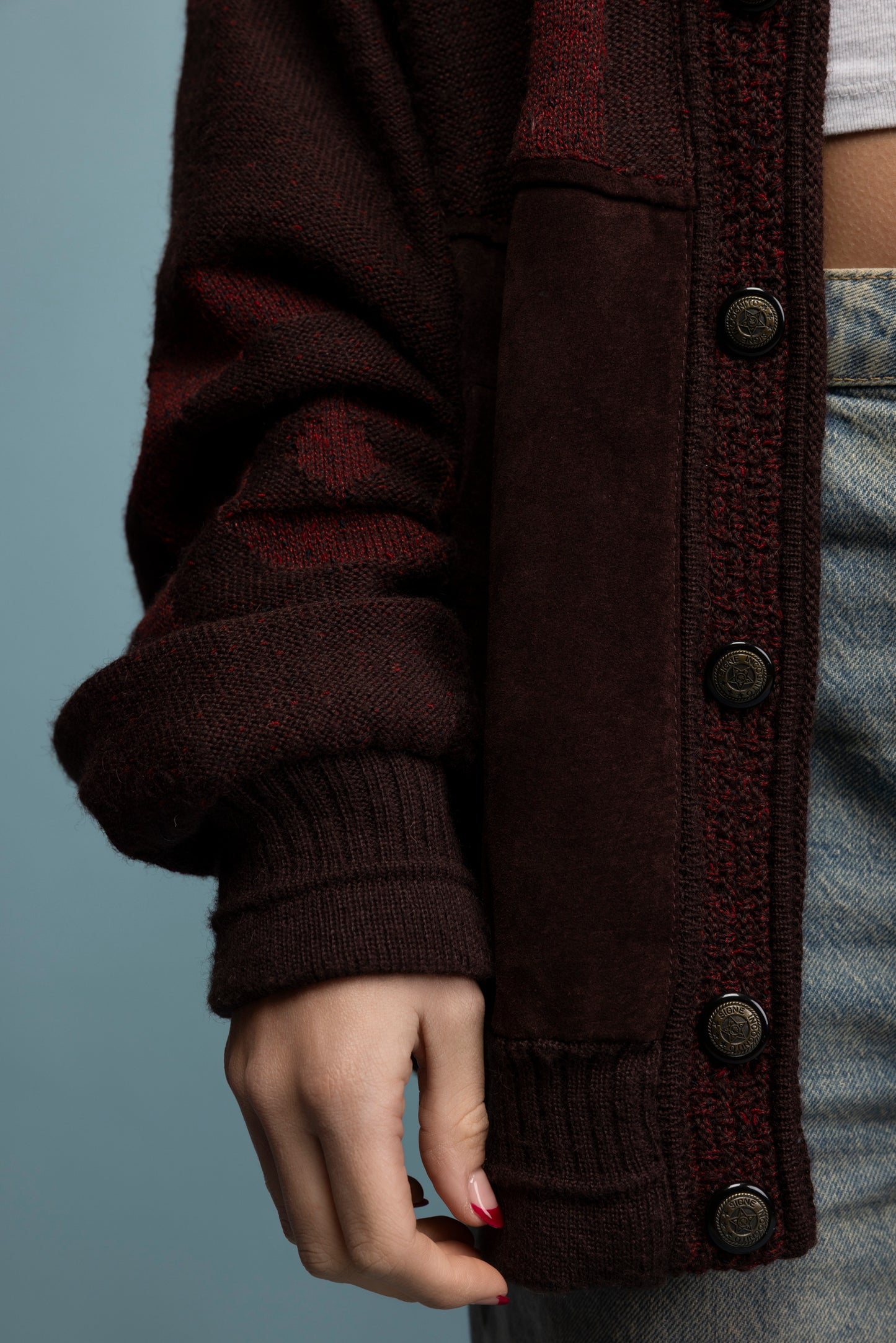 1970's Chocolate Suede Bomber Jacket L/XL