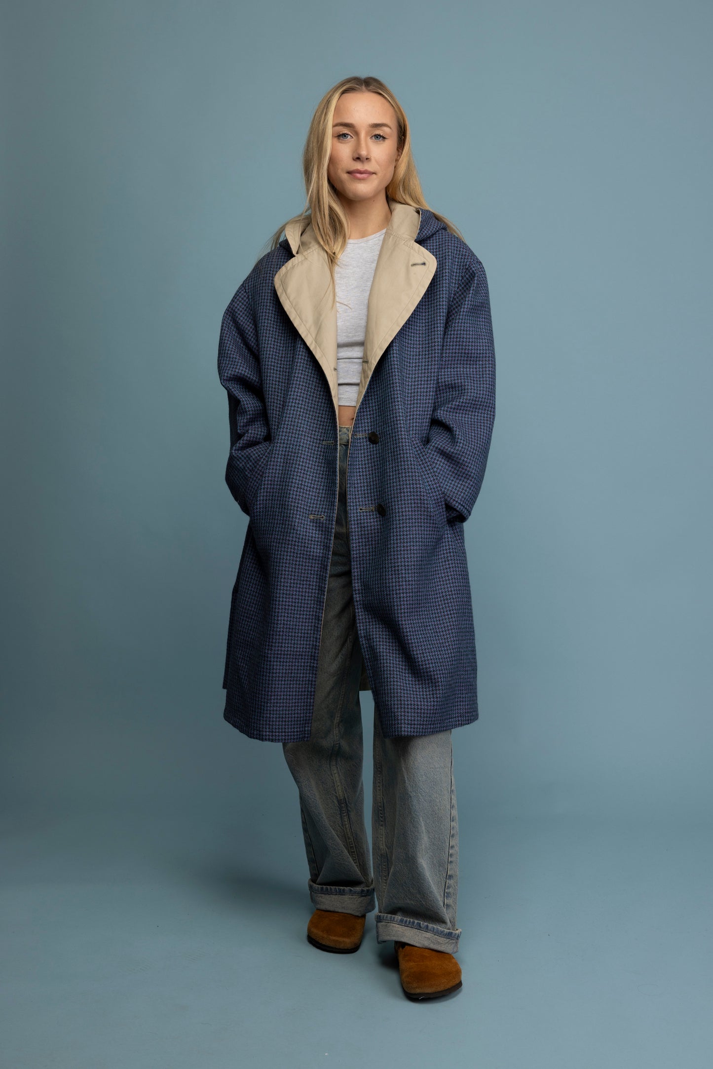 1980's Reversibile Trenchcoat & Wool Overcoat M