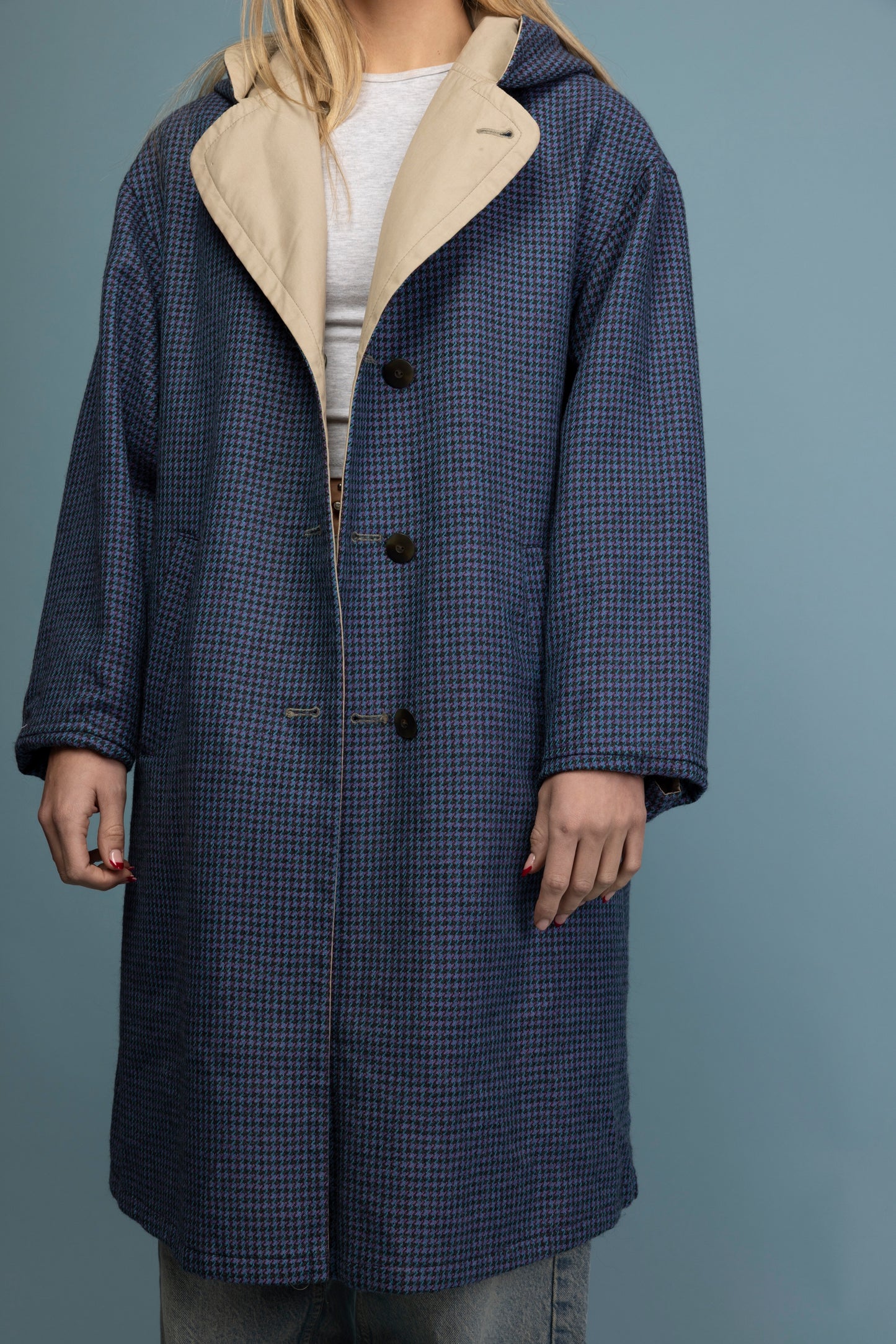 1980's Reversibile Trenchcoat & Wool Overcoat M