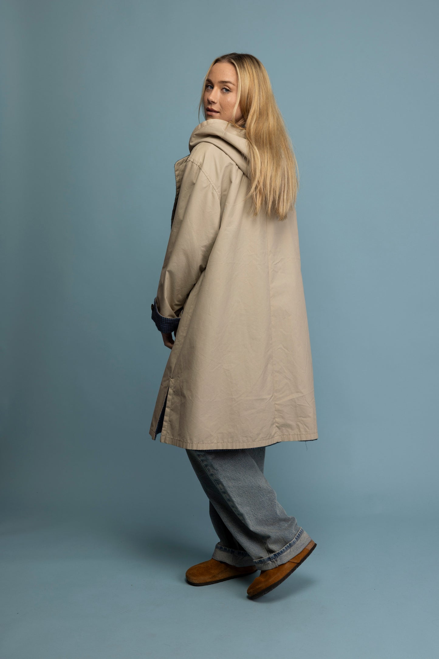 1980's Reversibile Trenchcoat & Wool Overcoat M